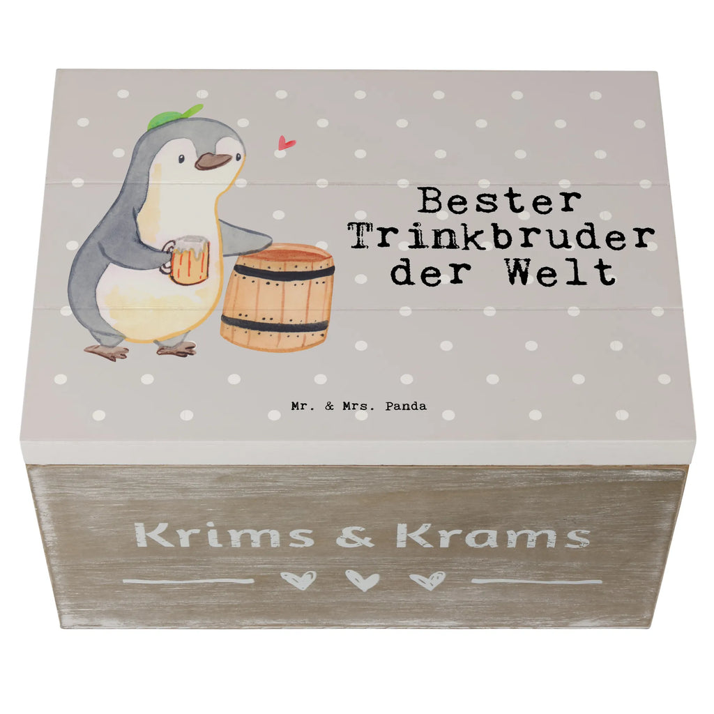 Holzkiste Pinguin Bester Trinkbruder der Welt Holzkiste, Kiste, Schatzkiste, Truhe, Schatulle, XXL, Erinnerungsbox, Erinnerungskiste, Dekokiste, Aufbewahrungsbox, Geschenkbox, Geschenkdose, für, Dankeschön, Geschenk, Schenken, Geburtstag, Geburtstagsgeschenk, Geschenkidee, Danke, Bedanken, Mitbringsel, Freude machen, Geschenktipp, Trinkbruder, Trinkkumpel, Kumpel, Saufkumpane, Kumpane, Trinken, Party, Kleinigkeit