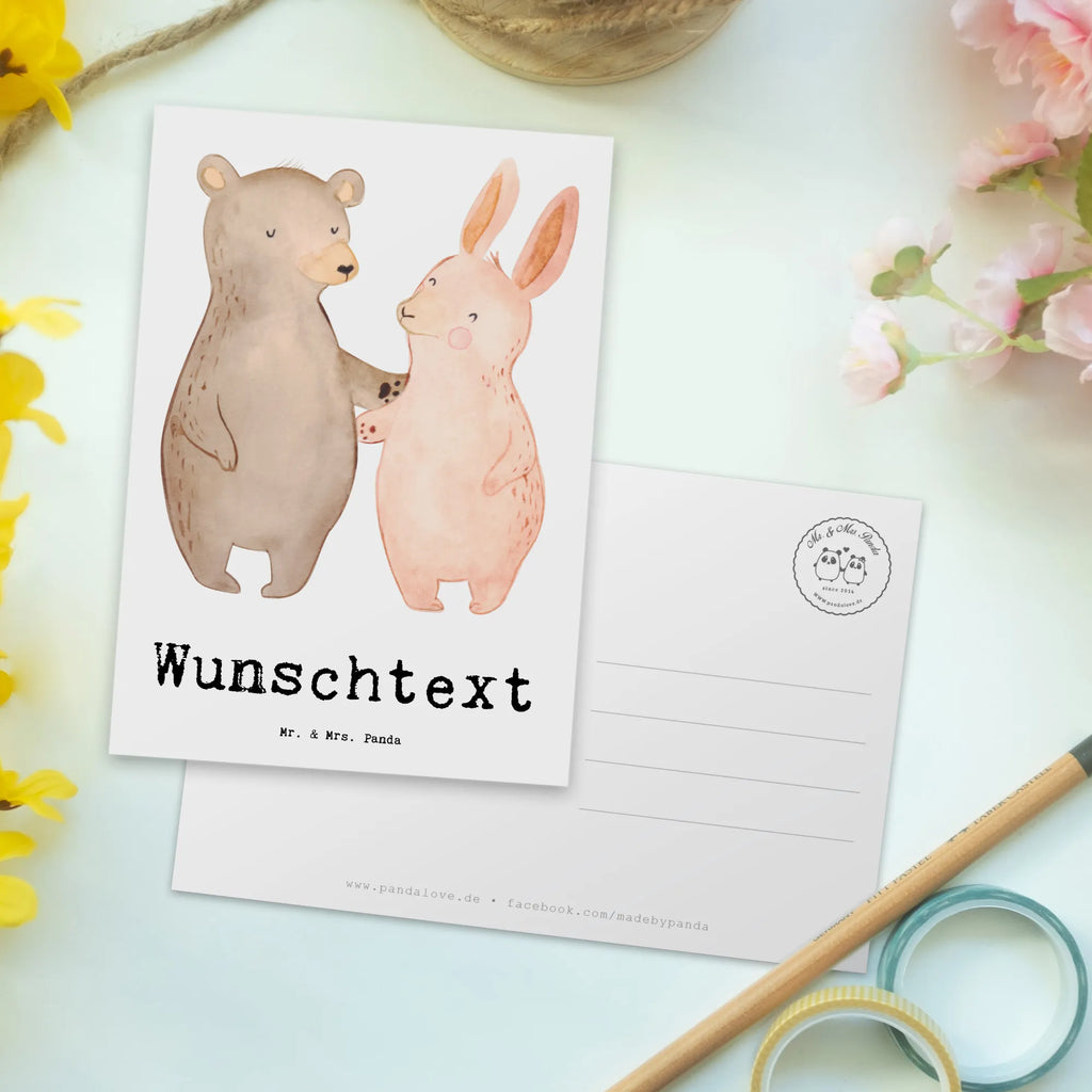 Personalisierte Postkarte Hase Beste Freunde der Welt Postkarte mit Namen, Postkarte bedrucken, Postkarte mit Wunschtext, Postkarte personalisierbar, Geschenkkarte mit Namen, Grußkarte mit Namen, Karte mit Namen, Einladung mit Namen, Ansichtskarte mit Namen, Geschenkkarte mit Wunschtext, Grußkarte mit Wunschtext, Karte mit Wunschtext, Einladung mit Wunschtext, Ansichtskarte mit Wunschtext, für, Dankeschön, Geschenk, Schenken, Geburtstag, Geburtstagsgeschenk, Geschenkidee, Danke, Bedanken, Mitbringsel, Freude machen, Geschenktipp, Freunde, best friends, Freundschaft, Freundin, Freund, Clique, Kumpel, bae, bff