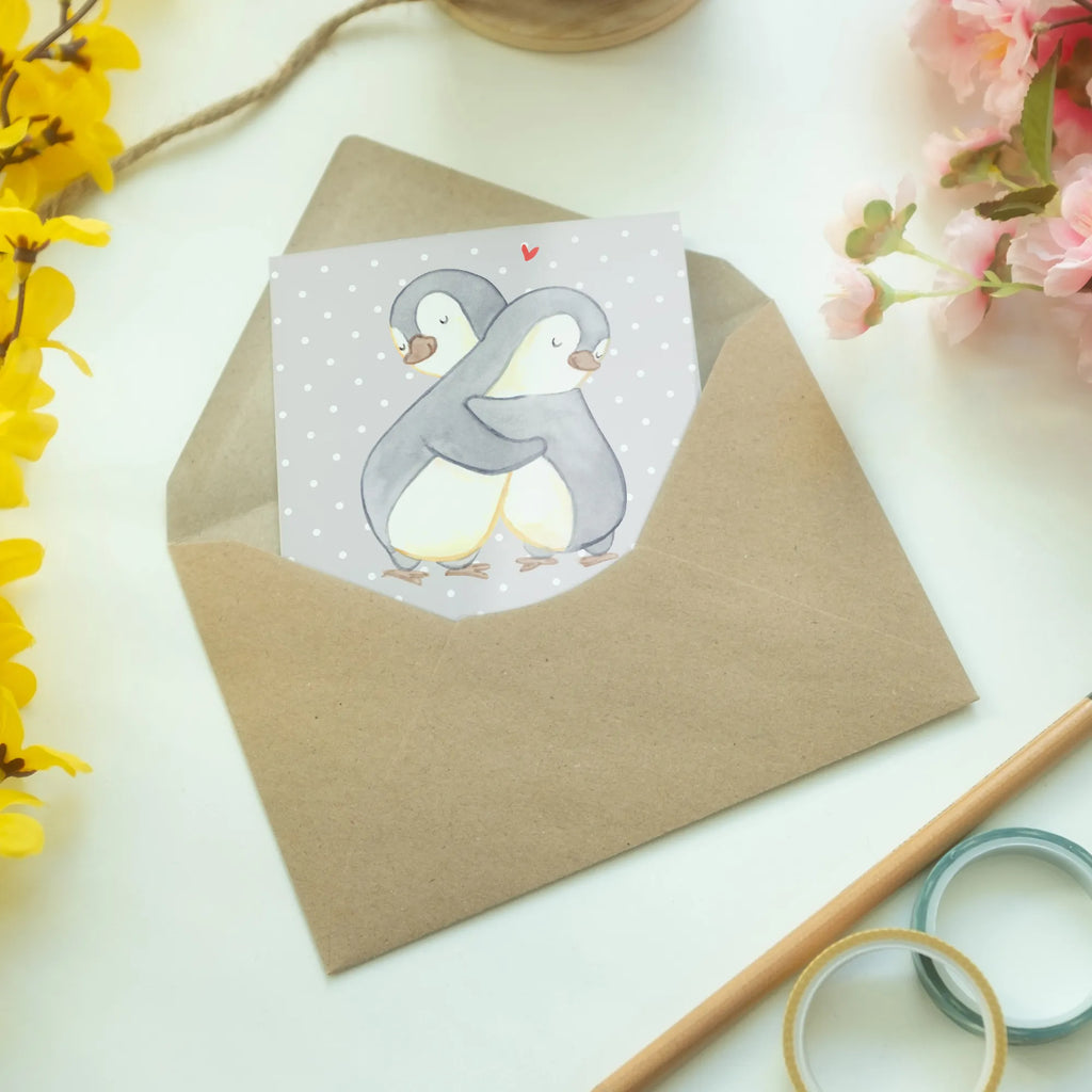 Greetings card penguin Best adoptive sister in the world Grußkarte, Klappkarte, Einladungskarte, Glückwunschkarte, Hochzeitskarte, Geburtstagskarte, Karte, Ansichtskarten, für, Dankeschön, Geschenk, Schenken, Geburtstag, Geburtstagsgeschenk, Geschenkidee, Danke, Bedanken, Mitbringsel, Freude machen, Geschenktipp, Adoptivschwester, Adoptiv, adoptiert, Schwester, Geschwister, Schwesterherz, Sister, Familie, Kleinigkeit, Beste, Tochter
