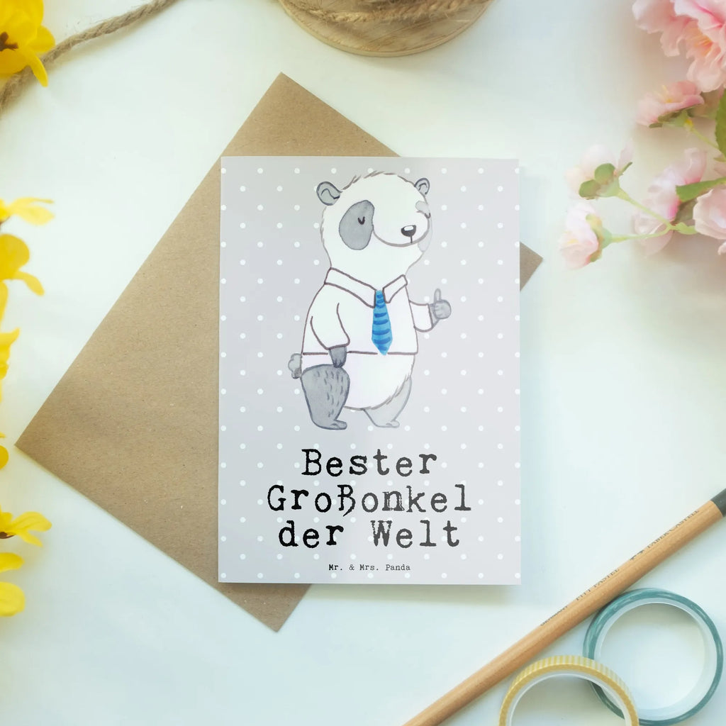 Grußkarte Panda Bester Großonkel der Welt Grußkarte, Klappkarte, Einladungskarte, Glückwunschkarte, Hochzeitskarte, Geburtstagskarte, Karte, Ansichtskarten, für, Dankeschön, Geschenk, Schenken, Geburtstag, Geburtstagsgeschenk, Geschenkidee, Danke, Bedanken, Mitbringsel, Freude machen, Geschenktipp, Großonkel, Onkel