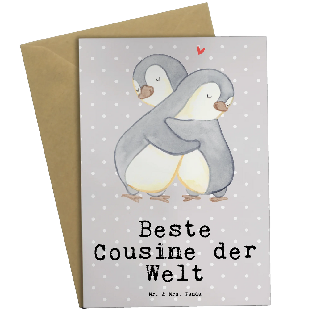 Grußkarte Pinguin Beste Cousine der Welt Grußkarte, Klappkarte, Einladungskarte, Glückwunschkarte, Hochzeitskarte, Geburtstagskarte, Karte, Ansichtskarten, für, Dankeschön, Geschenk, Schenken, Geburtstag, Geburtstagsgeschenk, Geschenkidee, Danke, Bedanken, Mitbringsel, Freude machen, Geschenktipp, Cousine, Kusine, Kousine, Cousinchen, Tochter von Onkel, Tochter von Tante, Familie, Verwandtschaft, Cousin