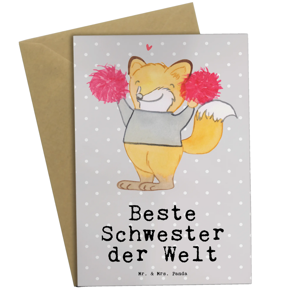 Grußkarte Fuchs Beste Schwester der Welt Grußkarte, Klappkarte, Einladungskarte, Glückwunschkarte, Hochzeitskarte, Geburtstagskarte, Karte, Ansichtskarten, für, Dankeschön, Geschenk, Schenken, Geburtstag, Geburtstagsgeschenk, Geschenkidee, Danke, Bedanken, Mitbringsel, Freude machen, Geschenktipp, Schwester, Geschwister, Schwesterherz, Sister, Familie, Kleinigkeit, Beste, Tochter