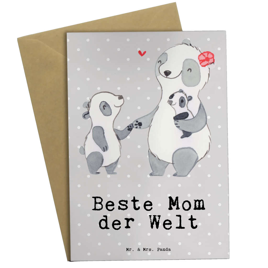 Grußkarte Panda Beste Mom der Welt Grußkarte, Klappkarte, Einladungskarte, Glückwunschkarte, Hochzeitskarte, Geburtstagskarte, Karte, Ansichtskarten, für, Dankeschön, Geschenk, Schenken, Geburtstag, Geburtstagsgeschenk, Geschenkidee, Danke, Bedanken, Mitbringsel, Freude machen, Geschenktipp, Mom, Mommy, Mama, Mami, Mutter, Muttertag, Mutti, Ma, Tochter, Sohn, Beste Mama, Beste, Supermama