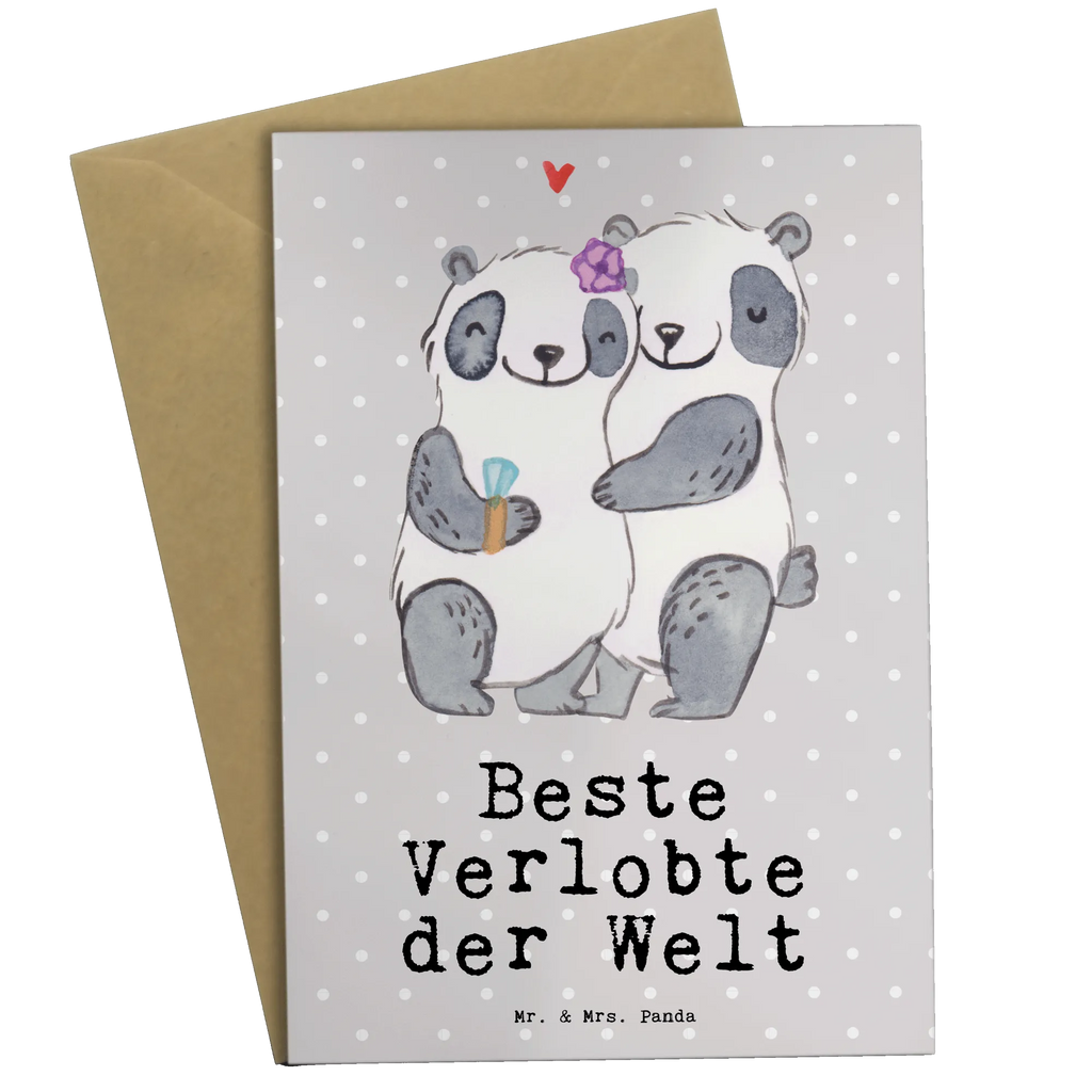 Grußkarte Panda Beste Verlobte der Welt Grußkarte, Klappkarte, Einladungskarte, Glückwunschkarte, Hochzeitskarte, Geburtstagskarte, Karte, Ansichtskarten, für, Dankeschön, Geschenk, Schenken, Geburtstag, Geburtstagsgeschenk, Geschenkidee, Danke, Bedanken, Mitbringsel, Freude machen, Geschenktipp, Verlobte, Verloben, Verlobung, Traumfrau, Frau, Freundin, Ehefrau, Zukünftige, Hochzeit, Ehe