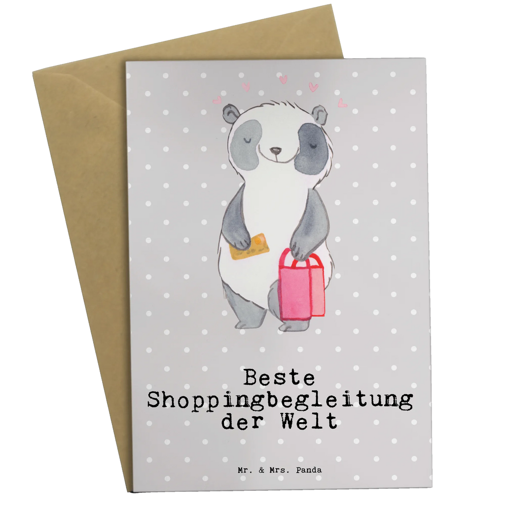 Grußkarte Panda Beste Shoppingbegleitung der Welt Grußkarte, Klappkarte, Einladungskarte, Glückwunschkarte, Hochzeitskarte, Geburtstagskarte, Karte, Ansichtskarten, für, Dankeschön, Geschenk, Schenken, Geburtstag, Geburtstagsgeschenk, Geschenkidee, Danke, Bedanken, Mitbringsel, Freude machen, Geschenktipp, Shoppingbegleitung, Shoppingpartner, Begleitung, Shoppen, Partner, Freundin, Freund, bff, Shopping, Einkaufen, Shopping-Queen, Queen, Bester