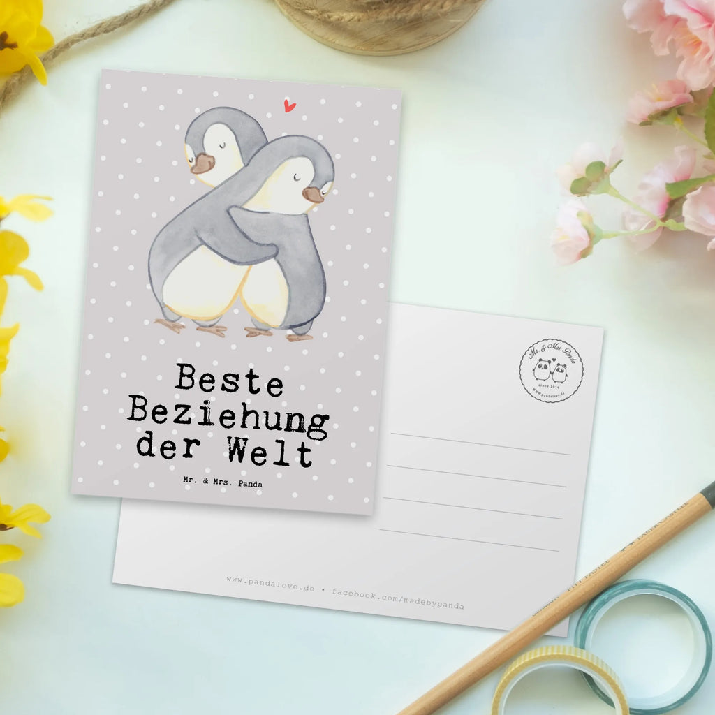 Postkarte Pinguin Beste Beziehung der Welt Postkarte, Karte, Geschenkkarte, Grußkarte, Einladung, Ansichtskarte, Geburtstagskarte, Einladungskarte, Dankeskarte, Ansichtskarten, Einladung Geburtstag, Einladungskarten Geburtstag, für, Dankeschön, Geschenk, Schenken, Geburtstag, Geburtstagsgeschenk, Geschenkidee, Danke, Bedanken, Mitbringsel, Freude machen, Geschenktipp, Beziehung, Zusammen sein, Miteinander gehen, Liebe, Verlieb, Liebesgeschenk