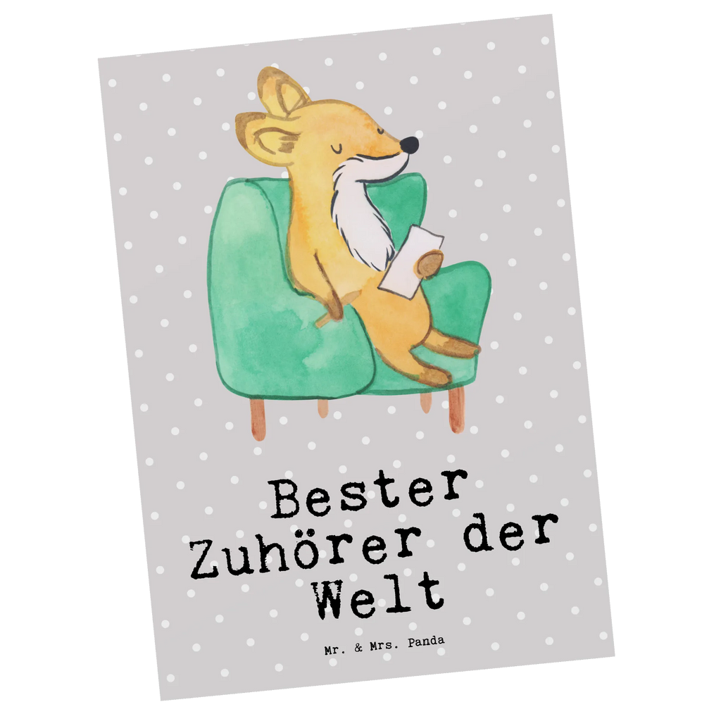 Postkarte Fuchs Bester Zuhörer der Welt Postkarte, Karte, Geschenkkarte, Grußkarte, Einladung, Ansichtskarte, Geburtstagskarte, Einladungskarte, Dankeskarte, Ansichtskarten, Einladung Geburtstag, Einladungskarten Geburtstag, für, Dankeschön, Geschenk, Schenken, Geburtstag, Geburtstagsgeschenk, Geschenkidee, Danke, Bedanken, Mitbringsel, Freude machen, Geschenktipp, Zuhörer, Freund, Freundin, offenes Ohr, Hilfsbereit, Hilfe