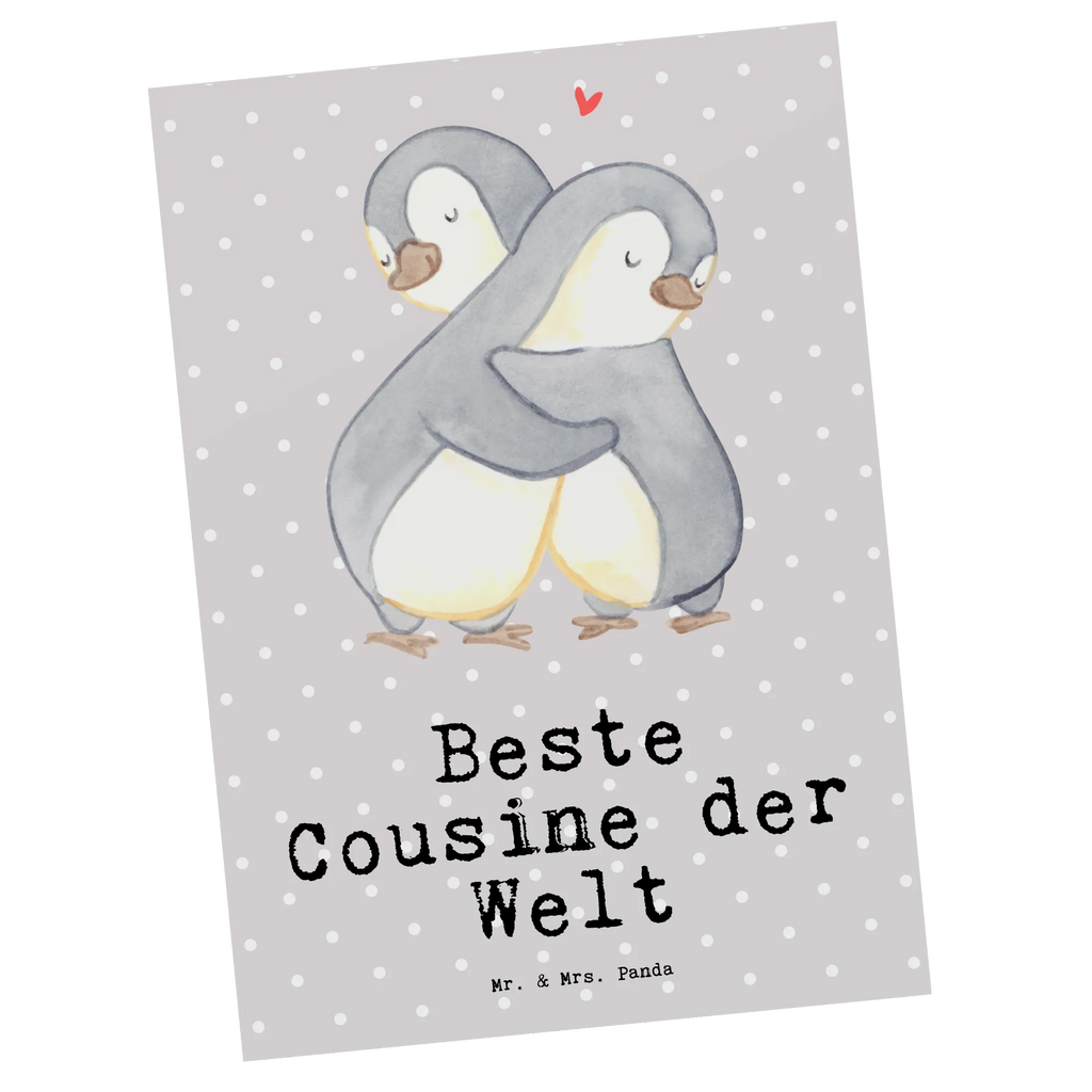 Postkarte Pinguin Beste Cousine der Welt Postkarte, Karte, Geschenkkarte, Grußkarte, Einladung, Ansichtskarte, Geburtstagskarte, Einladungskarte, Dankeskarte, Ansichtskarten, Einladung Geburtstag, Einladungskarten Geburtstag, für, Dankeschön, Geschenk, Schenken, Geburtstag, Geburtstagsgeschenk, Geschenkidee, Danke, Bedanken, Mitbringsel, Freude machen, Geschenktipp, Cousine, Kusine, Kousine, Cousinchen, Tochter von Onkel, Tochter von Tante, Familie, Verwandtschaft, Cousin