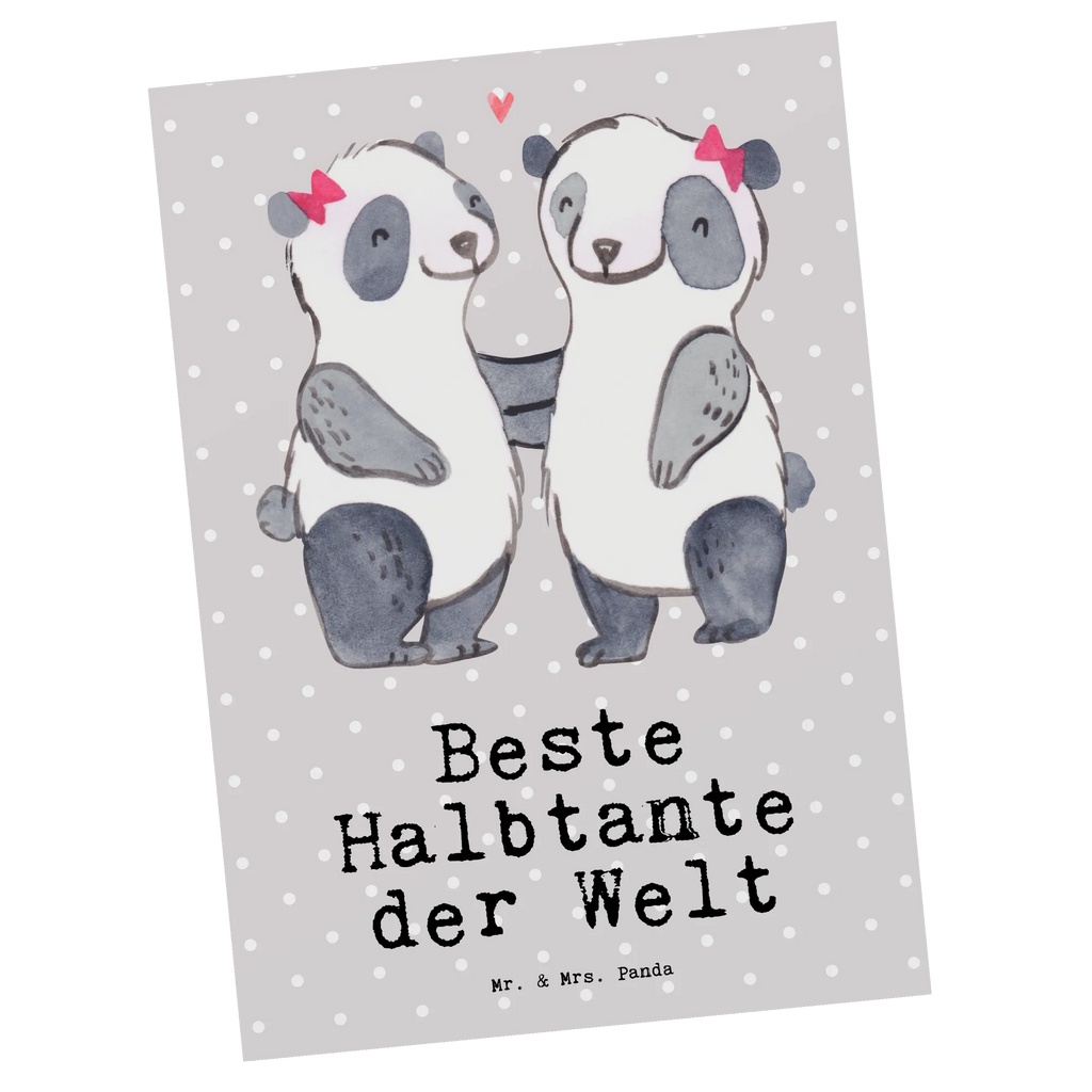 Postkarte Panda Beste Halbtante der Welt Postkarte, Karte, Geschenkkarte, Grußkarte, Einladung, Ansichtskarte, Geburtstagskarte, Einladungskarte, Dankeskarte, Ansichtskarten, Einladung Geburtstag, Einladungskarten Geburtstag, für, Dankeschön, Geschenk, Schenken, Geburtstag, Geburtstagsgeschenk, Geschenkidee, Danke, Bedanken, Mitbringsel, Freude machen, Geschenktipp, Halbtante, Tante, beste Tante, Stieftante, Stief, Stiefgeschwister, Familie, Kleinigkeit