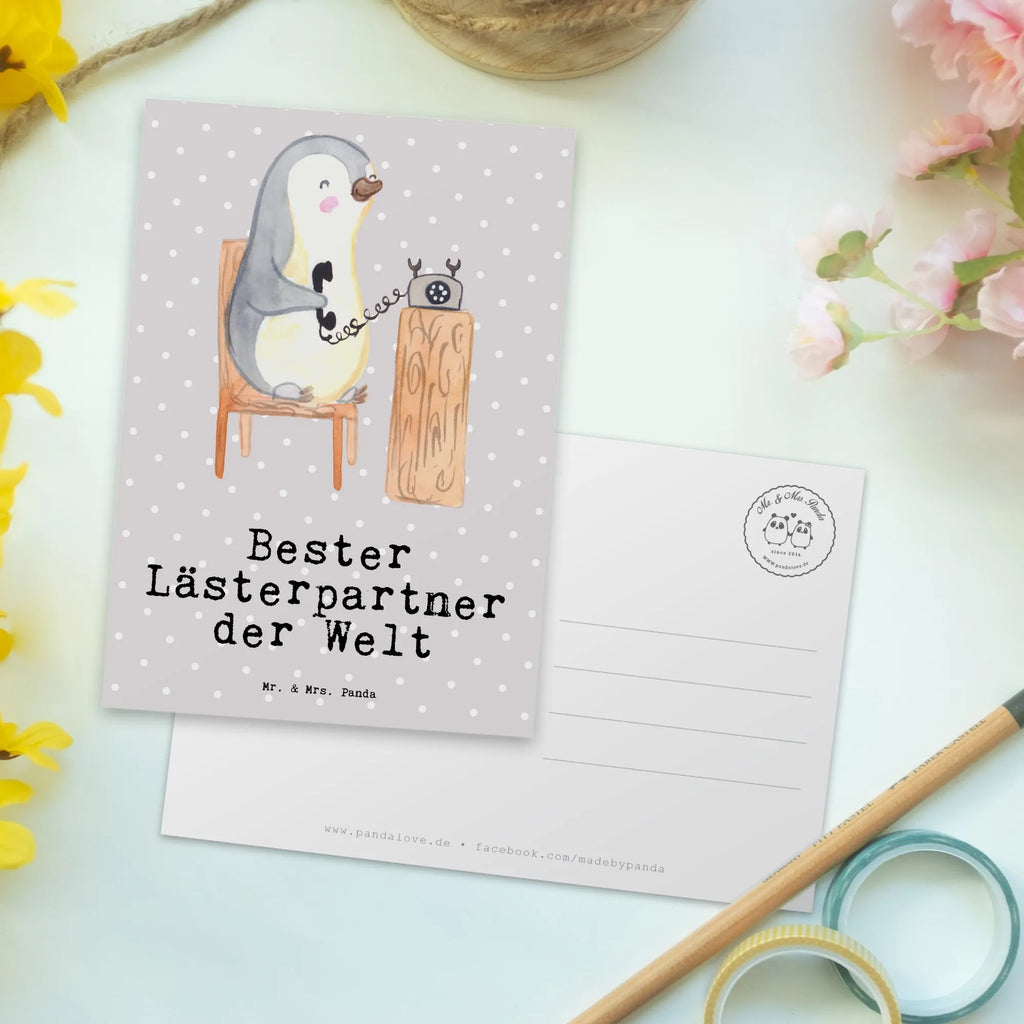 Postkarte Pinguin Bester Lästerpartner der Welt Postkarte, Karte, Geschenkkarte, Grußkarte, Einladung, Ansichtskarte, Geburtstagskarte, Einladungskarte, Dankeskarte, Ansichtskarten, Einladung Geburtstag, Einladungskarten Geburtstag, für, Dankeschön, Geschenk, Schenken, Geburtstag, Geburtstagsgeschenk, Geschenkidee, Danke, Bedanken, Mitbringsel, Freude machen, Geschenktipp, Lästerpartner, Lesterpartner, lestern, Lästerschwester, Lästern, beste Freundin, Freundin, Spaß, bff