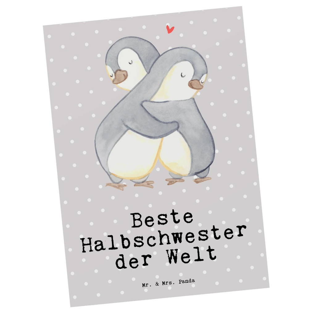 Postkarte Pinguin Beste Halbschwester der Welt Postkarte, Karte, Geschenkkarte, Grußkarte, Einladung, Ansichtskarte, Geburtstagskarte, Einladungskarte, Dankeskarte, Ansichtskarten, Einladung Geburtstag, Einladungskarten Geburtstag, für, Dankeschön, Geschenk, Schenken, Geburtstag, Geburtstagsgeschenk, Geschenkidee, Danke, Bedanken, Mitbringsel, Freude machen, Geschenktipp, Halbschwester, Stiefschwester, Stiefgeschwister, Schwestern, Schwester, Geschwister, Schwesterherz, Sister, Familie, Kleinigkeit, Beste, Tochter, Liebe, Kinder