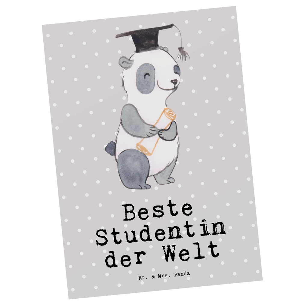 Postkarte Panda Beste Studentin der Welt Postkarte, Karte, Geschenkkarte, Grußkarte, Einladung, Ansichtskarte, Geburtstagskarte, Einladungskarte, Dankeskarte, Ansichtskarten, Einladung Geburtstag, Einladungskarten Geburtstag, für, Dankeschön, Geschenk, Schenken, Geburtstag, Geburtstagsgeschenk, Geschenkidee, Danke, Bedanken, Mitbringsel, Freude machen, Geschenktipp, Studentin, Studium, Tochter, Spaß, Musterschülerin, lustig, Studienabschluss, witzig, Universität, Abschluss, Alumni, Uni, Studenten, Hochschule