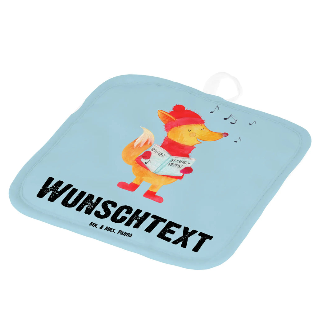 Personalisierte Topflappen Fuchs Sänger Topflappen personalisiert, Personalisierte Topfuntersetzer, Personalisierter Ofenhandschuh, Topflappen Set personalisiert, Topflappen mit Namen, Namensaufdruck, Winter, Weihnachten, Weihnachtsdeko, Nikolaus, Advent, Heiligabend, Wintermotiv, Fuchs, Füchse, Sänger, Geschenk Sänger, Singen, Weihnachtslieder