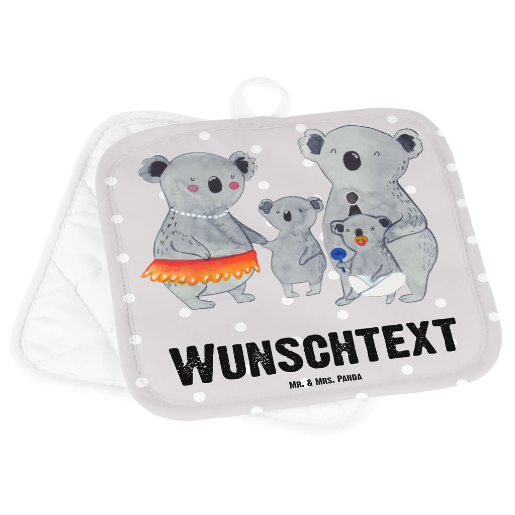 Personalisierte Topflappen Koala Familie Topflappen personalisiert, Personalisierte Topfuntersetzer, Personalisierter Ofenhandschuh, Topflappen Set personalisiert, Topflappen mit Namen, Namensaufdruck, Familie, Vatertag, Muttertag, Bruder, Schwester, Mama, Papa, Oma, Opa, Koala, Koalas, Family, Kinder, Geschwister, Familienleben