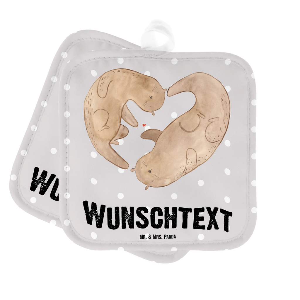 Personalisierte Topflappen Otter Herz Topflappen personalisiert, Personalisierte Topfuntersetzer, Personalisierter Ofenhandschuh, Topflappen Set personalisiert, Topflappen mit Namen, Namensaufdruck, Otter, Fischotter, Seeotter, Liebe, Herz, Liebesbeweis, Liebesgeschenk, Bessere Hälfte, Love you, Jahrestag, Hochzeitstag, Verlobung, gemeinsames Leben