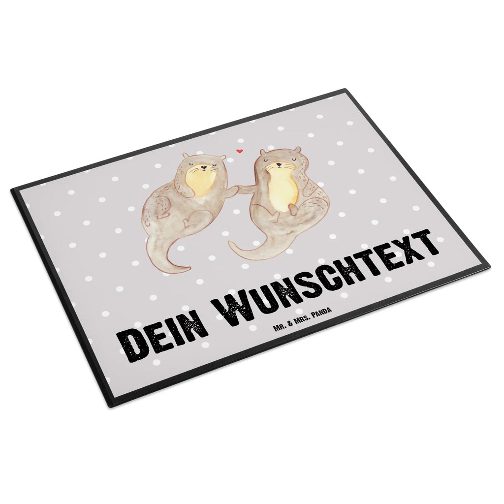 Personalisierte Schreibtischunterlage Otter händchenhaltend Personalisierte Schreibunterlage, Personalisierte Schreibtischauflage, Personalisierte Schreibtisch Unterlagen, Schreibunterlage mit Namen, Schreibtischauflage mit Namen, Schreibtisch Unterlagen mit Namen, Selbst gestalten, Namensaufdruck, Namenspersonalisierung, Otter, Fischotter, Seeotter, Otter Seeotter See Otter