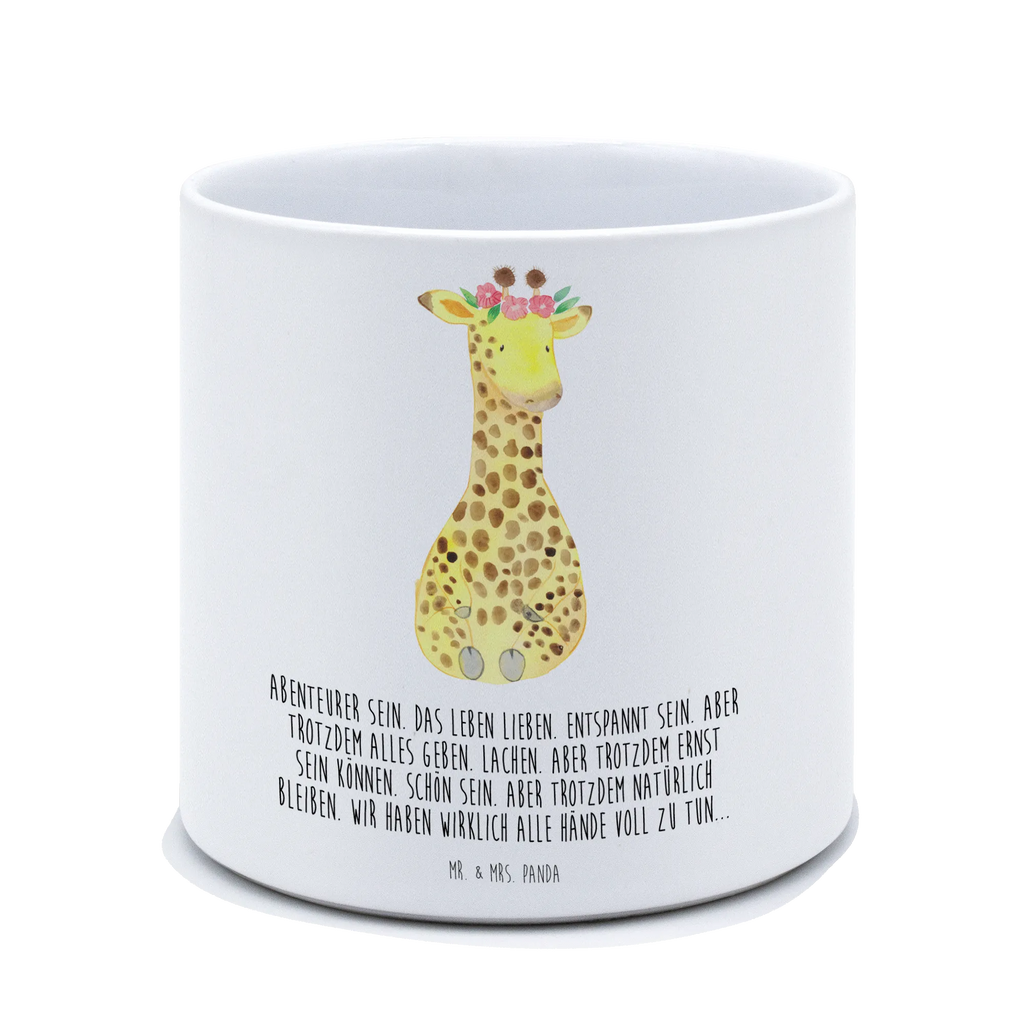 XL Blumentopf Giraffe Blumenkranz Bumentopf, Xl Blumentopf, Blumentopf Gross, Übertopf, Pflanztopf, Keramiktopf, Kräutertopf, Topf, Pflanzkübel, Blumenübertopf, Afrika, Wildtiere, Giraffe, Blumenkranz, Abenteurer, Selbstliebe, Freundin