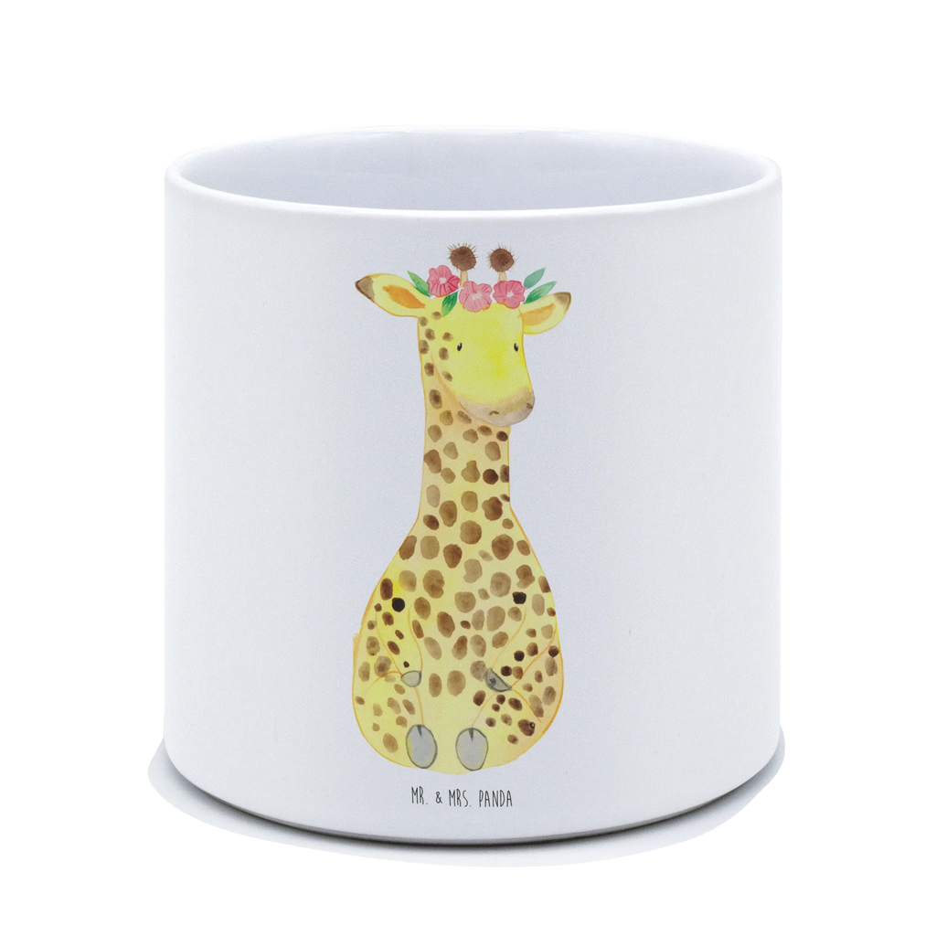 XL Blumentopf Giraffe Blumenkranz Bumentopf, Xl Blumentopf, Blumentopf Gross, Übertopf, Pflanztopf, Keramiktopf, Kräutertopf, Topf, Pflanzkübel, Blumenübertopf, Afrika, Wildtiere, Giraffe, Blumenkranz, Abenteurer, Selbstliebe, Freundin