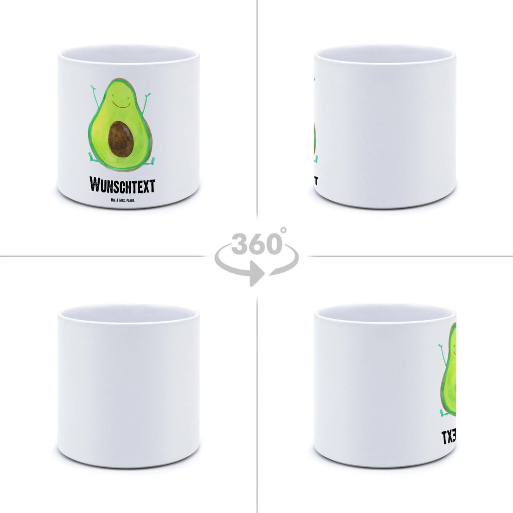 Personalisierter XL Blumentopf Avocado Happy Personalisierter Blumentopf, Personalisierter Übertopf, Personalisierter Pflanztopf, Personalisierter Keramiktopf, Personalisierter Kräutertopf, Personalisierter Topf, Personalisierter Pflanzkübel, Personalisierter Blumenübertopf, Avocado, Veggie, Vegan, Gesund, Chaos