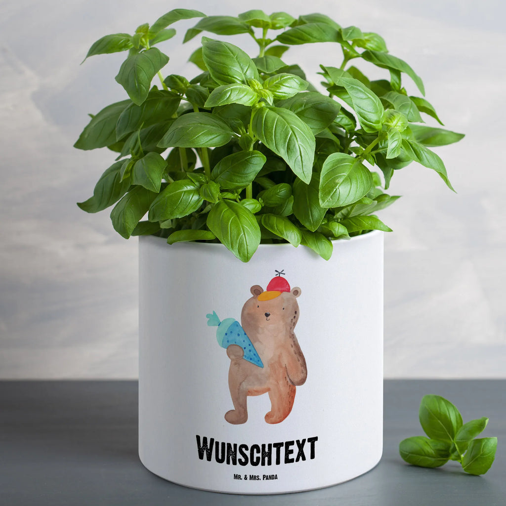 Personalisierter XL Blumentopf Bär mit Schultüte Personalisierter Blumentopf, Personalisierter Übertopf, Personalisierter Pflanztopf, Personalisierter Keramiktopf, Personalisierter Kräutertopf, Personalisierter Topf, Personalisierter Pflanzkübel, Personalisierter Blumenübertopf, Bär, Teddy, Teddybär, Bär Motiv, Schultüte, Erster Schultag Geschenk, Einschulung Geschenk, Schule Geschenk, Grundschule, Schulanfang, Schulbeginn