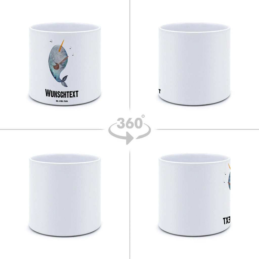 Personalisierter XL Blumentopf Narwal Gitarre Personalisierter Blumentopf, Personalisierter Übertopf, Personalisierter Pflanztopf, Personalisierter Keramiktopf, Personalisierter Kräutertopf, Personalisierter Topf, Personalisierter Pflanzkübel, Personalisierter Blumenübertopf, Meerestiere, Meer, Urlaub, Narwal, Wal, Tanzen, Probleme, Problemlösung, Frust, Gespräche, Gitarre