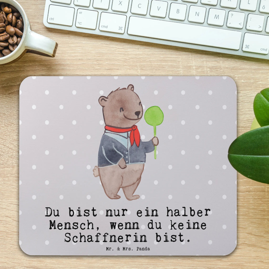 Mauspad Schaffnerin mit Herz Mousepad, Computer zubehör, Büroausstattung, PC Zubehör, Arbeitszimmer, Mauspad, Einzigartiges Mauspad, Designer Mauspad, Mausunterlage, Mauspad Büro, Beruf, Ausbildung, Jubiläum, Abschied, Rente, Kollege, Kollegin, Geschenk, Schenken, Arbeitskollege, Mitarbeiter, Firma, Danke, Dankeschön