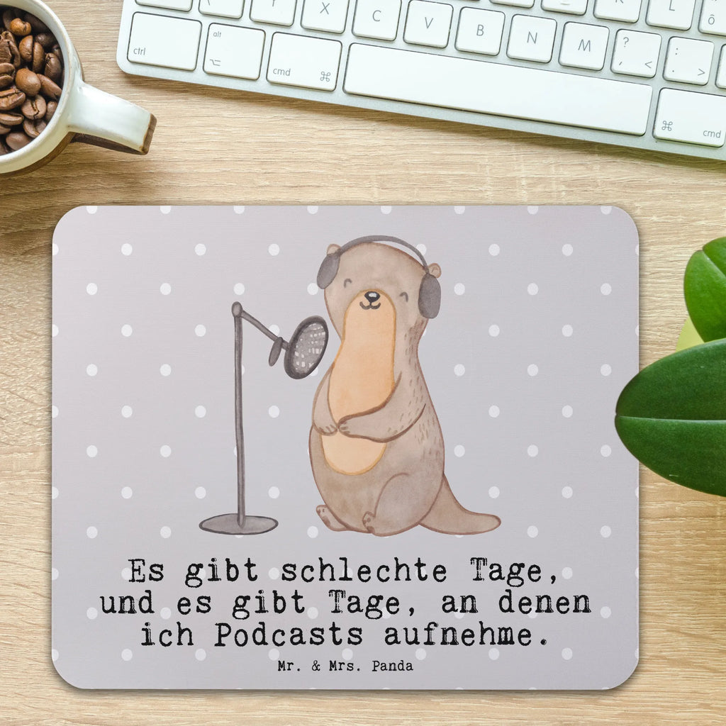 Mauspad Otter Podcast aufnehmen Mousepad, Computer zubehör, Büroausstattung, PC Zubehör, Arbeitszimmer, Mauspad, Einzigartiges Mauspad, Designer Mauspad, Mausunterlage, Mauspad Büro, Geschenk, Sport, Sportart, Hobby, Schenken, Danke, Dankeschön, Auszeichnung, Gewinn, Sportler, Podcast aufnehmen, Podcast produzieren, Podcasterin, Podcaster