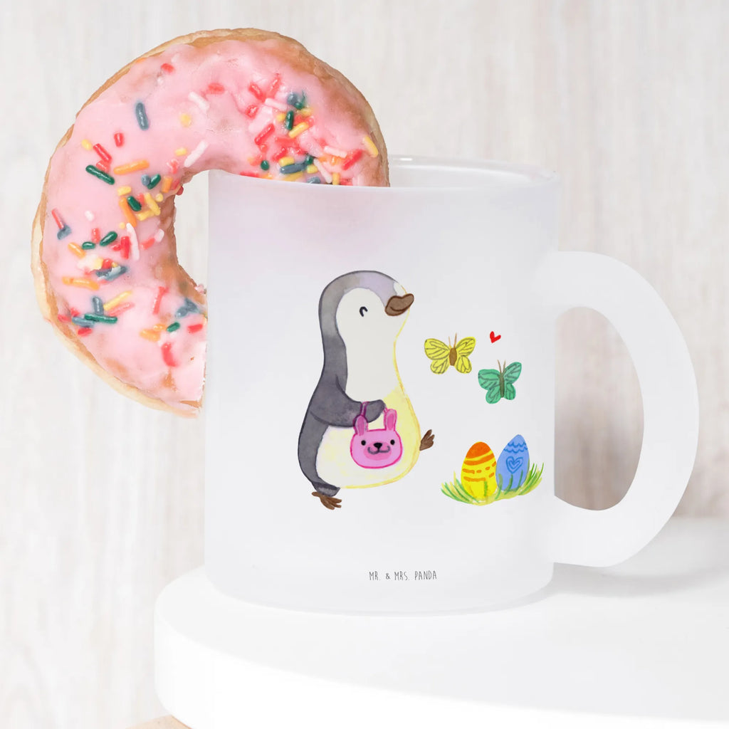 Teetasse Pinguin Eiersuche Teetasse, Teeglas, Teebecher, Tasse mit Henkel, Tasse, Glas Teetasse, Teetasse aus Glas, Ostern, Osterhase, Ostergeschenke, Osternest, Osterdeko, Geschenke zu Ostern, Ostern Geschenk, Ostergeschenke Kinder, Ostern Kinder