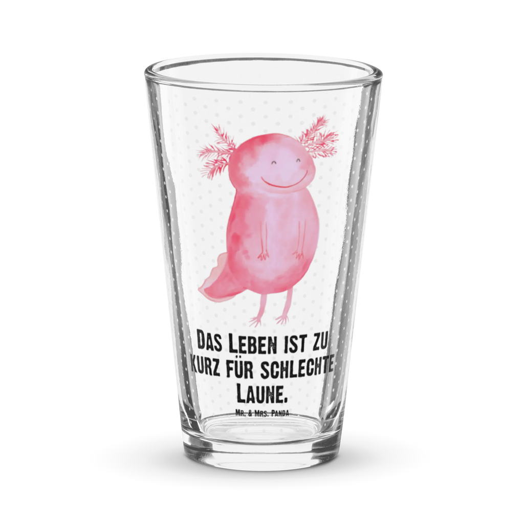 Premium Trinkglas Axolotl glücklich Trinkglas, Glas, Pint Glas, Bierglas, Cocktail Glas, Wasserglas, Axolotl, Molch, Axolot, Schwanzlurch, Lurch, Lurche, Motivation, gute Laune