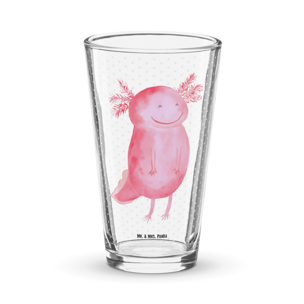 Premium Trinkglas Axolotl glücklich Trinkglas, Glas, Pint Glas, Bierglas, Cocktail Glas, Wasserglas, Axolotl, Molch, Axolot, Schwanzlurch, Lurch, Lurche, Motivation, gute Laune