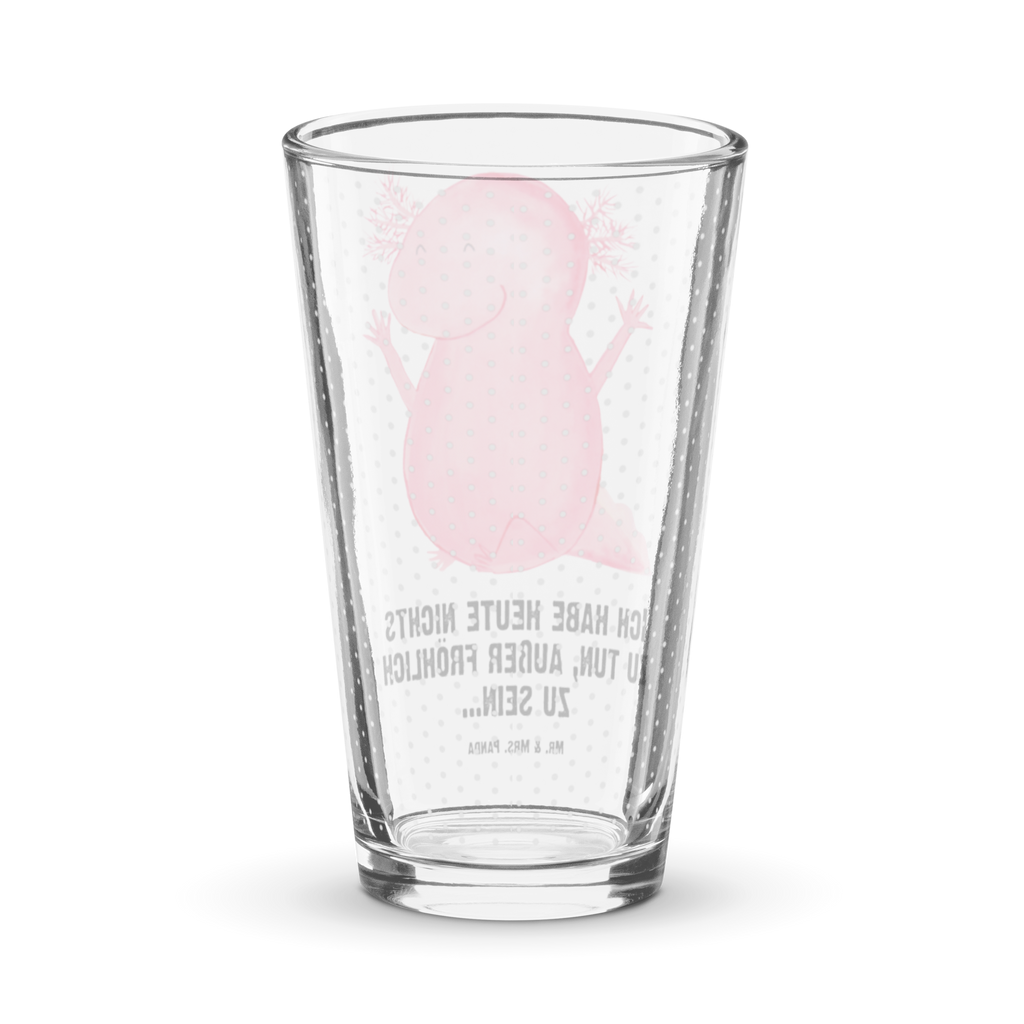 Premium Trinkglas Axolotl Hurra Trinkglas, Glas, Pint Glas, Bierglas, Cocktail Glas, Wasserglas, Axolotl, Molch, Axolot, Schwanzlurch, Lurch, Lurche, fröhlich, Spaß, Freude, Motivation, Zufriedenheit