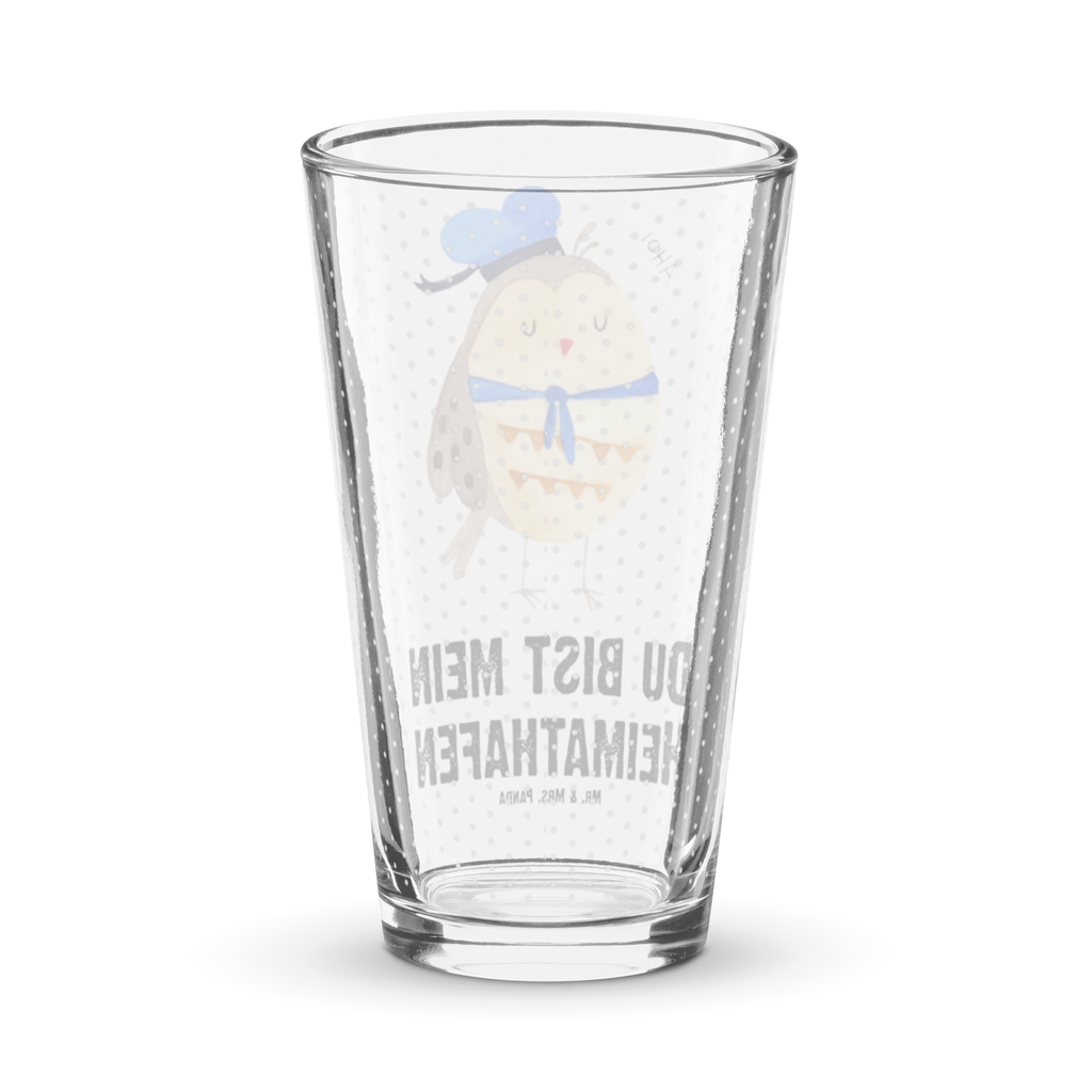 Premium Trinkglas Eule Matrosen Trinkglas, Glas, Pint Glas, Bierglas, Cocktail Glas, Wasserglas, Eule, Eule Spruch, Eule Deko, Owl, Wortspiel lustig, Matrose, Freundin, Ehe, Seefahrer, Heimathafen, Hochzeitstag Geschenk