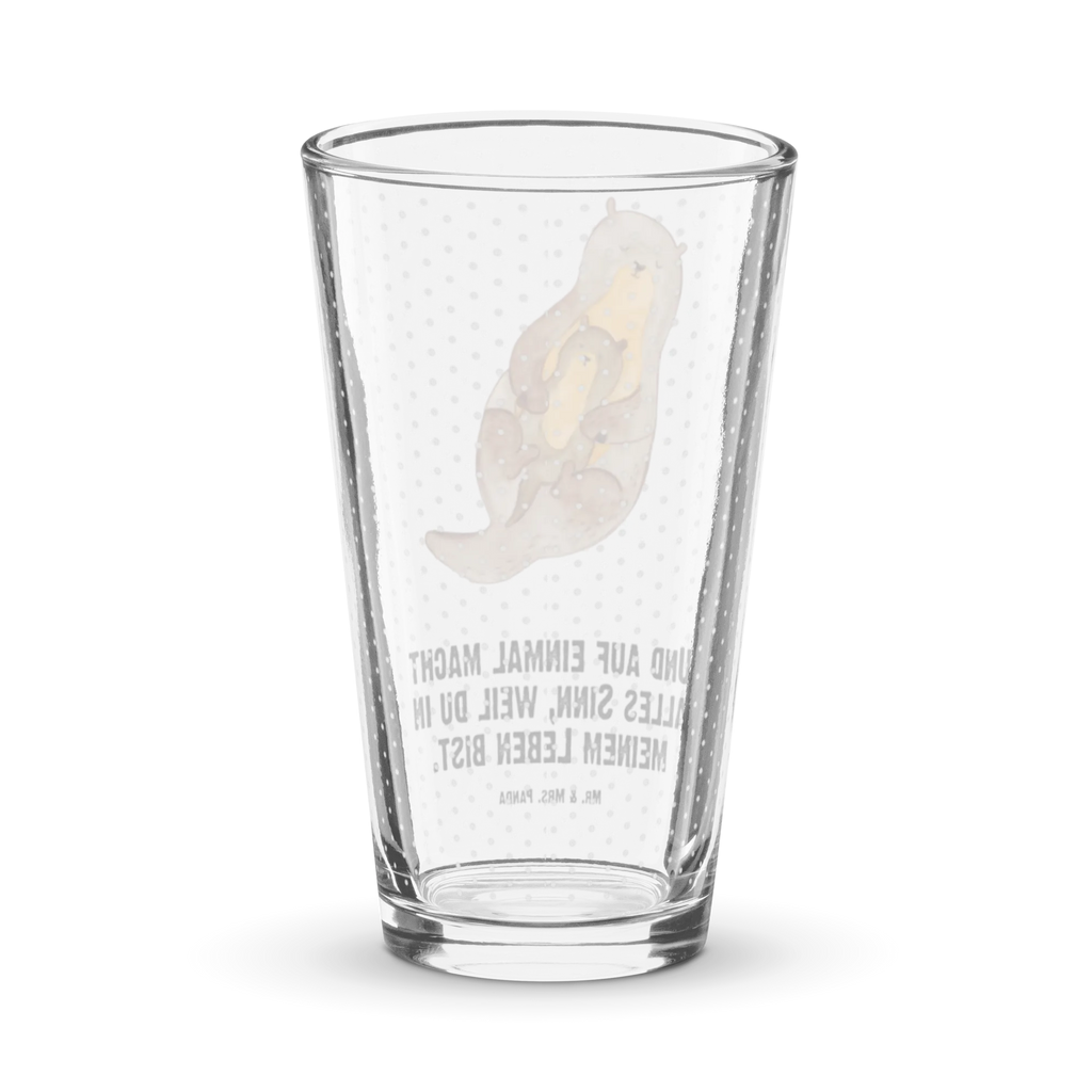 Premium Trinkglas Otter mit Kind Trinkglas, Glas, Pint Glas, Bierglas, Cocktail Glas, Wasserglas, Otter, Fischotter, Seeotter, Otter Seeotter See Otter