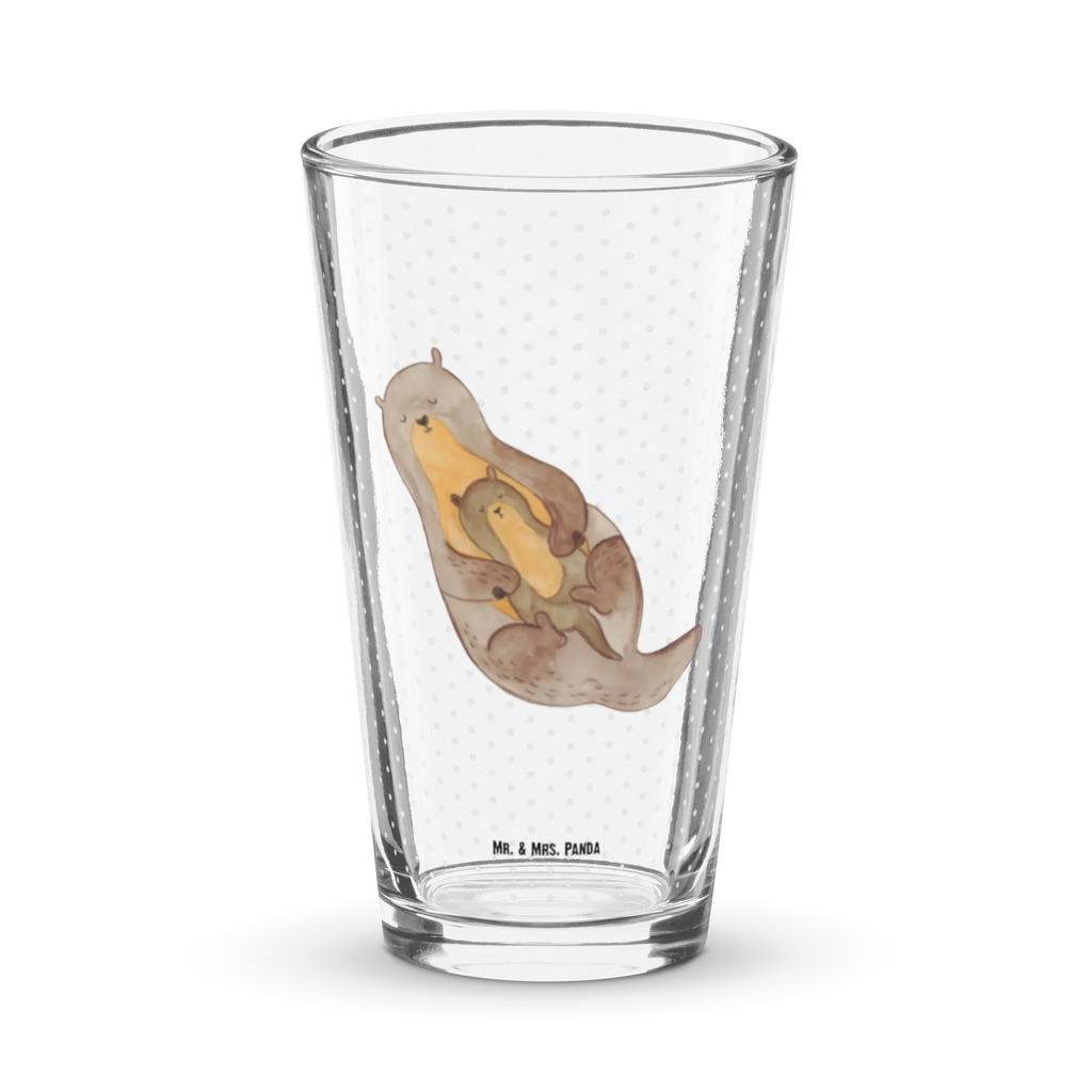 Premium Trinkglas Otter mit Kind Trinkglas, Glas, Pint Glas, Bierglas, Cocktail Glas, Wasserglas, Otter, Fischotter, Seeotter, Otter Seeotter See Otter