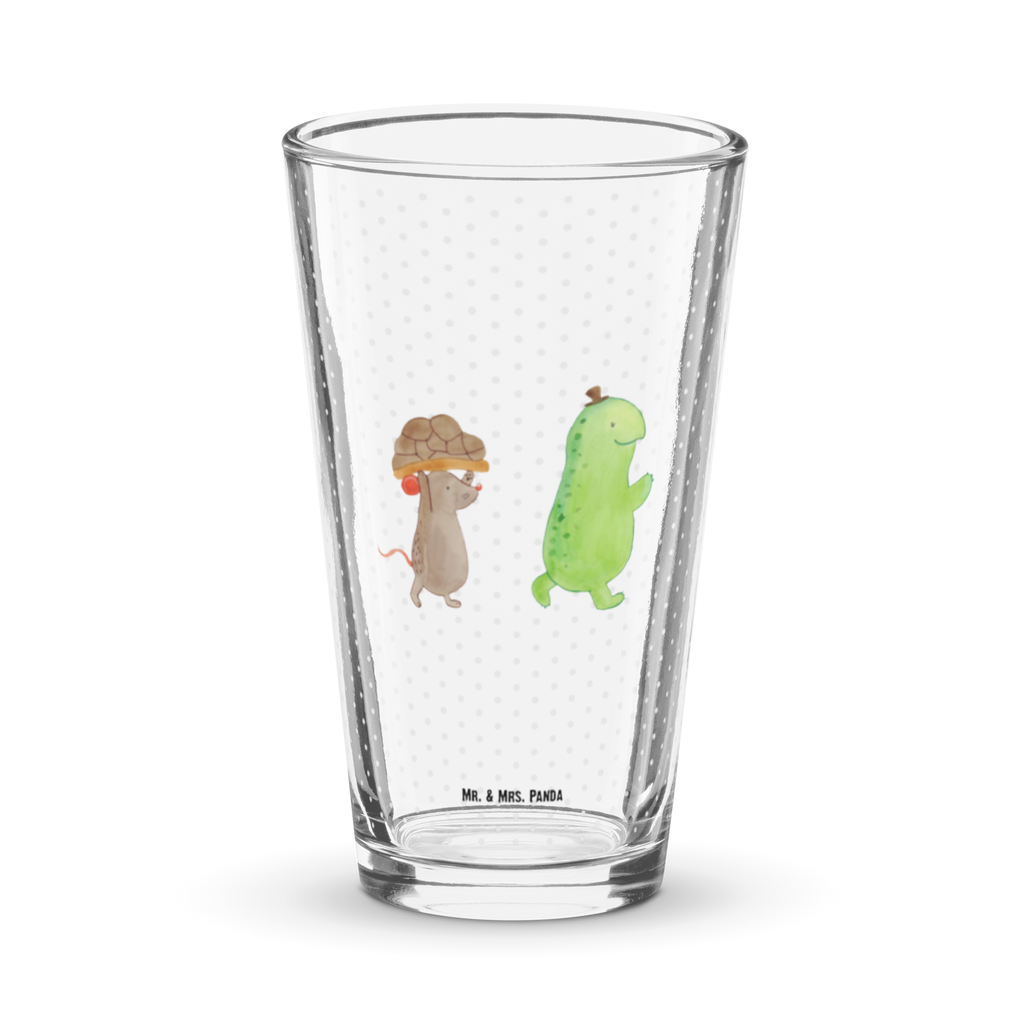 Premium Trinkglas Schildkröte & Maus Trinkglas, Glas, Pint Glas, Bierglas, Cocktail Glas, Wasserglas, Schildkröte, Maus, Freunde, Freundinnen, beste Freunde, beste Freundinnen