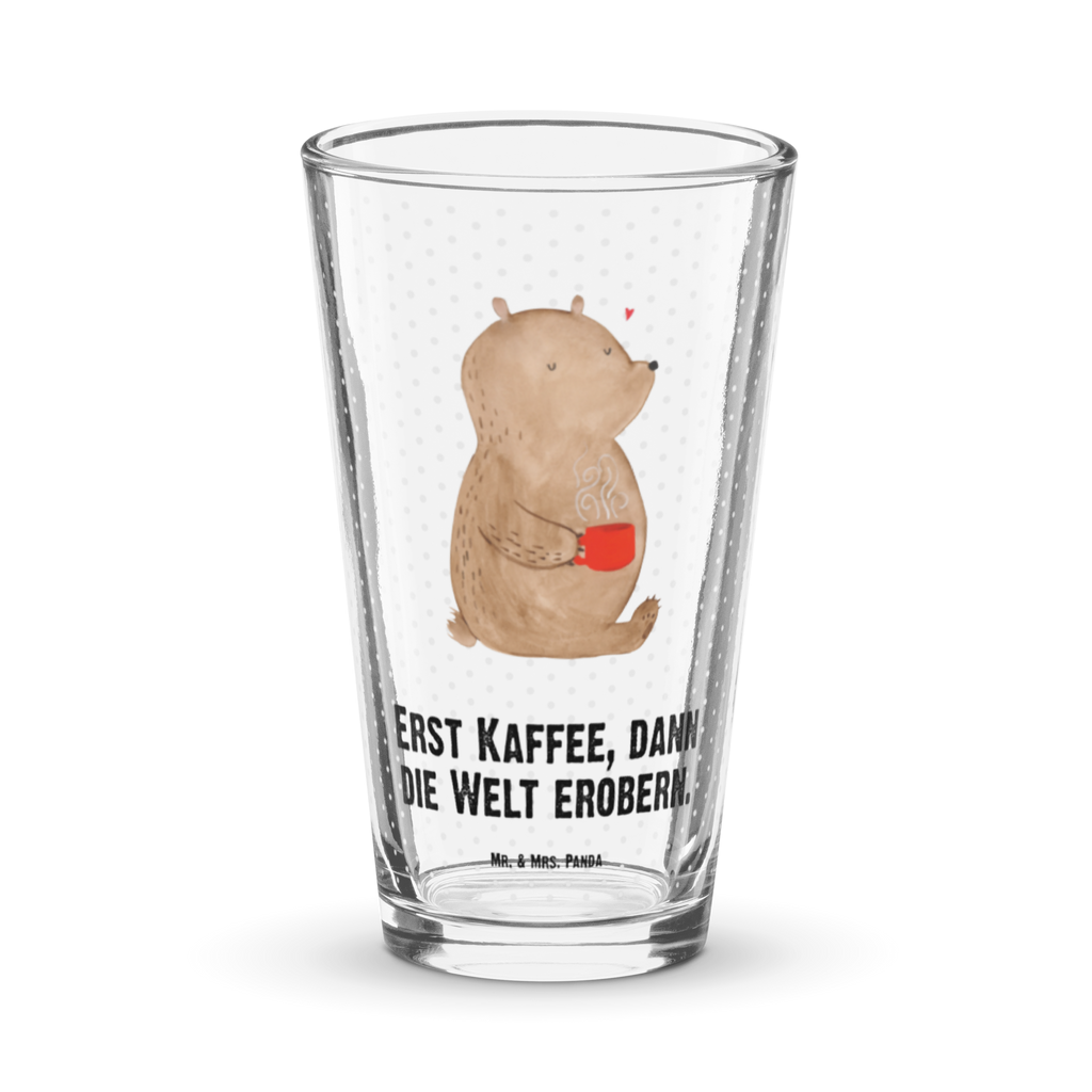 Premium Trinkglas Bär Kaffee Trinkglas, Glas, Pint Glas, Bierglas, Cocktail Glas, Wasserglas, Bär, Teddy, Teddybär, Kaffee, Coffee, Bären, guten Morgen, Morgenroutine, Welt erobern, Welt retten, Motivation