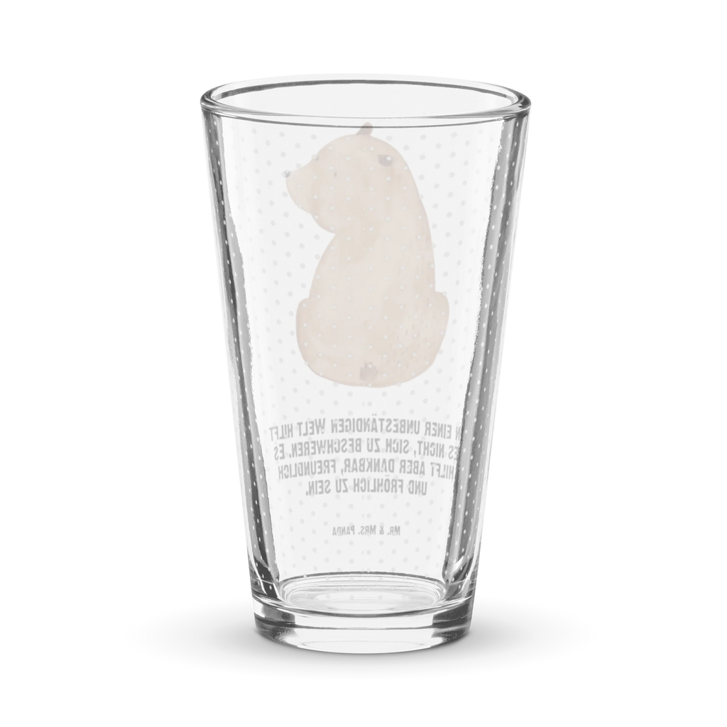 Premium Trinkglas Bär Schulterblick Trinkglas, Glas, Pint Glas, Bierglas, Cocktail Glas, Wasserglas, Bär, Teddy, Teddybär, Selbstachtung, Weltansicht, Motivation, Bären, Bärenliebe, Weisheit