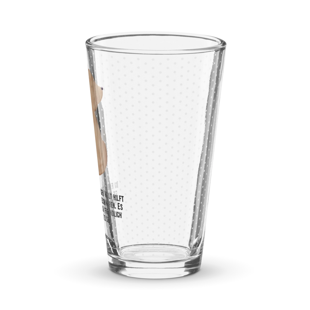 Premium Trinkglas Bär Schulterblick Trinkglas, Glas, Pint Glas, Bierglas, Cocktail Glas, Wasserglas, Bär, Teddy, Teddybär, Selbstachtung, Weltansicht, Motivation, Bären, Bärenliebe, Weisheit