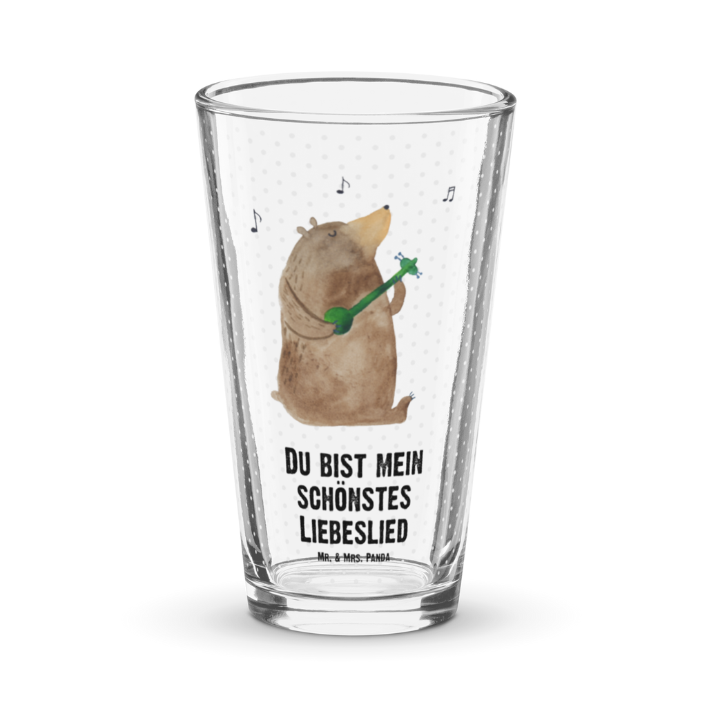 Premium Trinkglas Bär Lied Trinkglas, Glas, Pint Glas, Bierglas, Cocktail Glas, Wasserglas, Bär, Teddy, Teddybär, Bärchen, Bear, Liebeslied, Lied, Song, Valentinstag, Valentine, Geschenk, Partner, Liebe, Freundin, Frau, Herz, Spruch