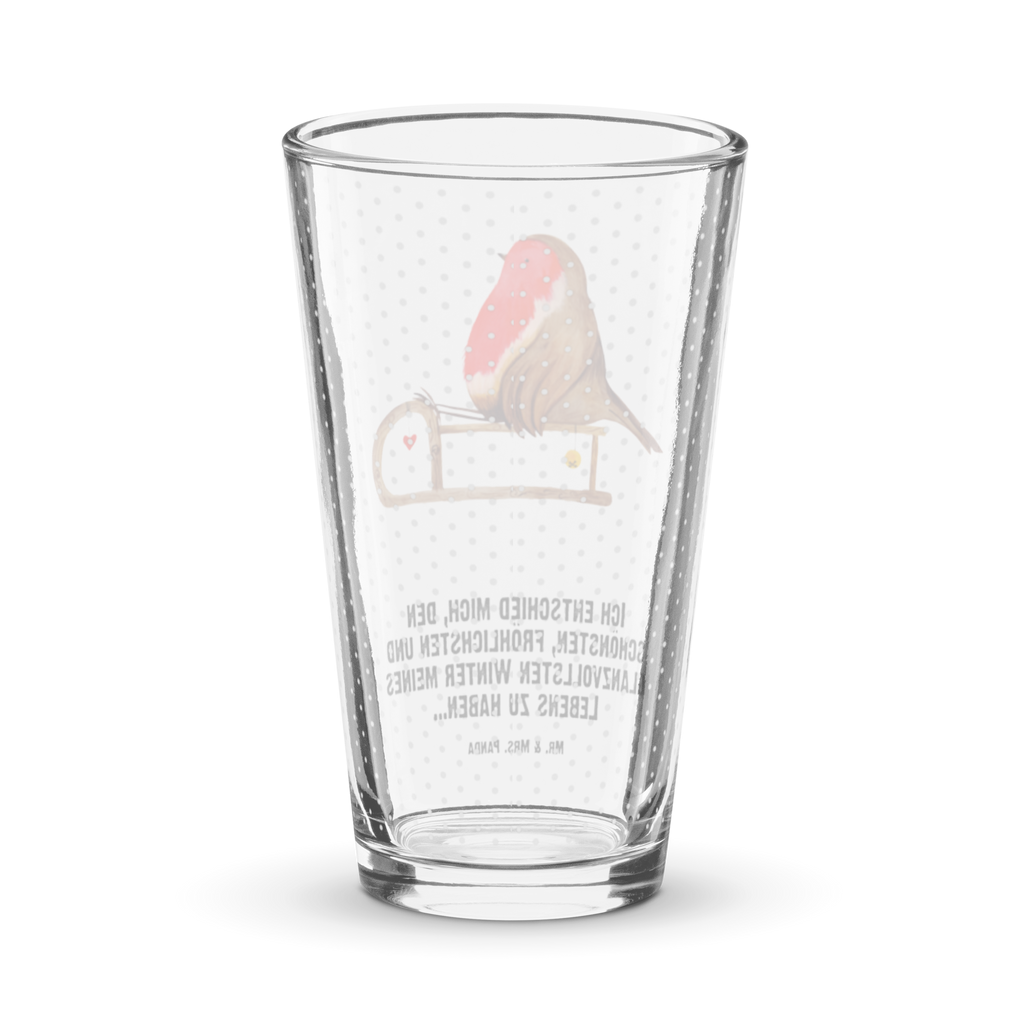 Premium Trinkglas Rotkehlchen Schlitten Trinkglas, Glas, Pint Glas, Bierglas, Cocktail Glas, Wasserglas, Winter, Weihnachten, Weihnachtsdeko, Nikolaus, Advent, Heiligabend, Wintermotiv, Schlitten, Vogel