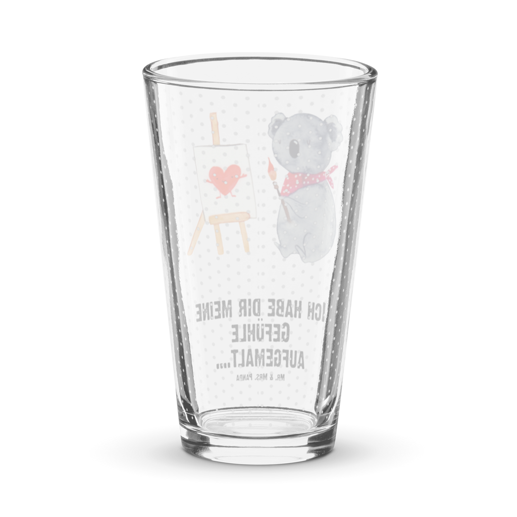 Premium Trinkglas Koala Künstler Trinkglas, Glas, Pint Glas, Bierglas, Cocktail Glas, Wasserglas, Koala, Koalabär, Liebe, Liebensbeweis, Liebesgeschenk, Gefühle, Künstler, zeichnen