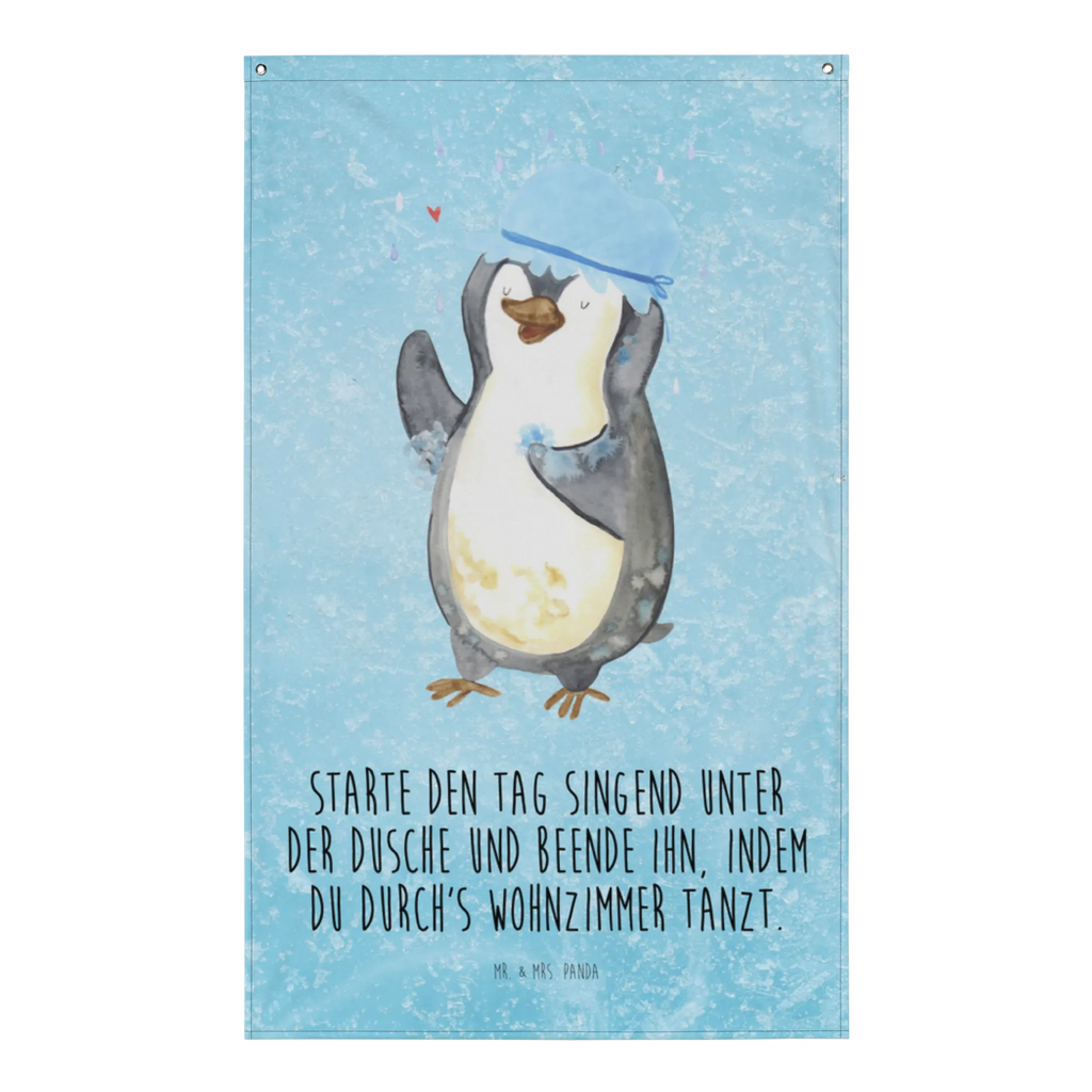 Wandteppich Pinguin duscht Wandbehang, Dekoration, Boho, Wandteppich, Wandtuch, Wanddeko, Tapisserie, Tapestry, Wandbild, Textil-Kunst, Schmuck-Wandbehang, Wand Deko, Kinderzimmer, Kinderzimmer Wand, Kinderzimmer Deko, Kinderzimmer Wanddeko, Pinguin, Pinguine, Dusche, duschen, Lebensmotto, Motivation, Neustart, Neuanfang, glücklich sein