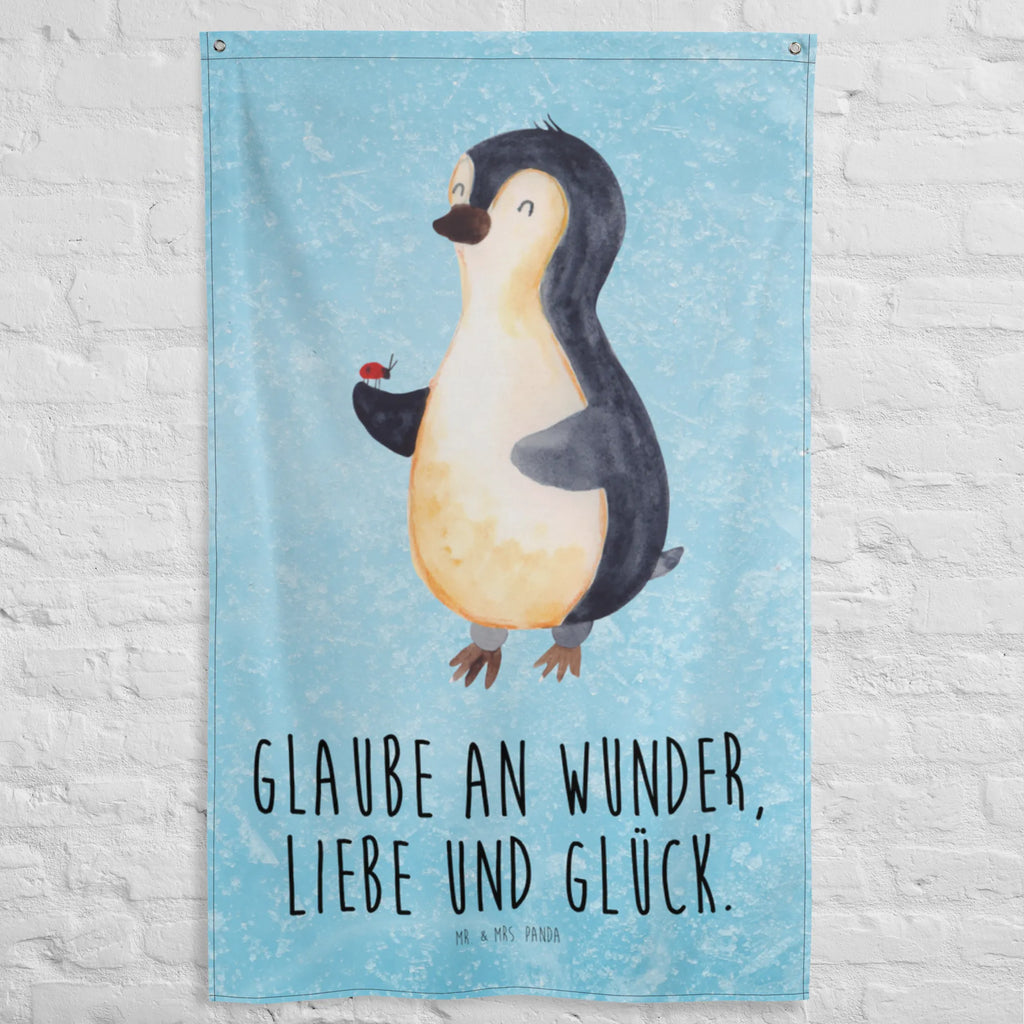 Wandteppich Pinguin Marienkäfer Wandbehang, Dekoration, Boho, Wandteppich, Wandtuch, Wanddeko, Tapisserie, Tapestry, Wandbild, Textil-Kunst, Schmuck-Wandbehang, Wand Deko, Kinderzimmer, Kinderzimmer Wand, Kinderzimmer Deko, Kinderzimmer Wanddeko, Pinguin, Pinguine, Marienkäfer, Liebe, Wunder, Glück, Freude, Lebensfreude