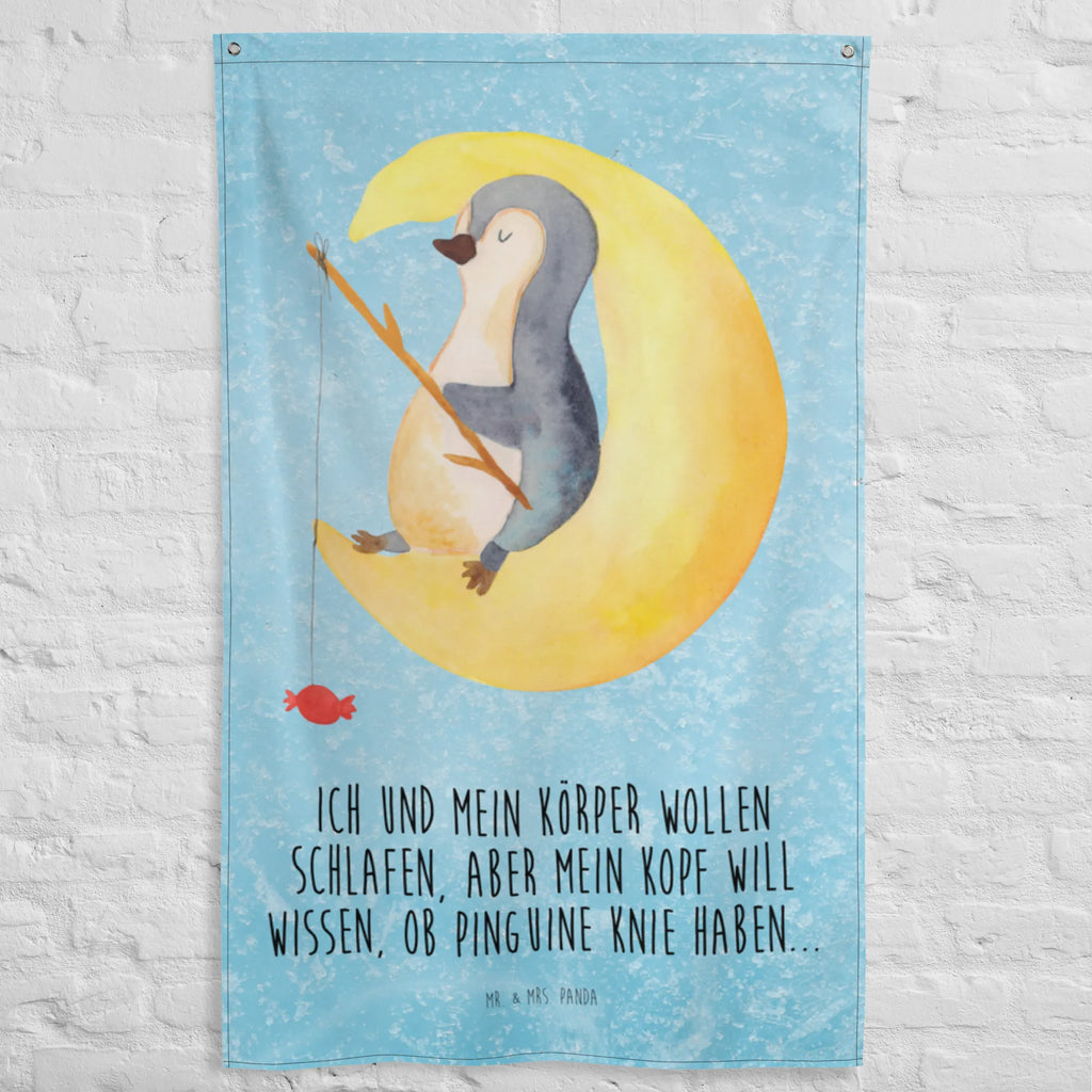 Wandteppich Pinguin Mond Wandbehang, Dekoration, Boho, Wandteppich, Wandtuch, Wanddeko, Tapisserie, Tapestry, Wandbild, Textil-Kunst, Schmuck-Wandbehang, Wand Deko, Kinderzimmer, Kinderzimmer Wand, Kinderzimmer Deko, Kinderzimmer Wanddeko, Pinguin, Pinguine, Spruch, schlafen, Nachtruhe, Einschlafen, Schlafzimmer, Schlafstörungen, Gästezimmer