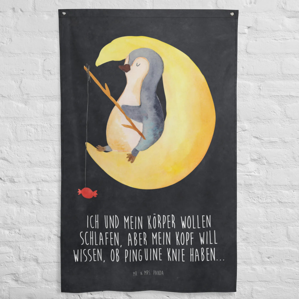 Wandteppich Pinguin Mond Wandbehang, Dekoration, Boho, Wandteppich, Wandtuch, Wanddeko, Tapisserie, Tapestry, Wandbild, Textil-Kunst, Schmuck-Wandbehang, Wand Deko, Kinderzimmer, Kinderzimmer Wand, Kinderzimmer Deko, Kinderzimmer Wanddeko, Pinguin, Pinguine, Spruch, schlafen, Nachtruhe, Einschlafen, Schlafzimmer, Schlafstörungen, Gästezimmer