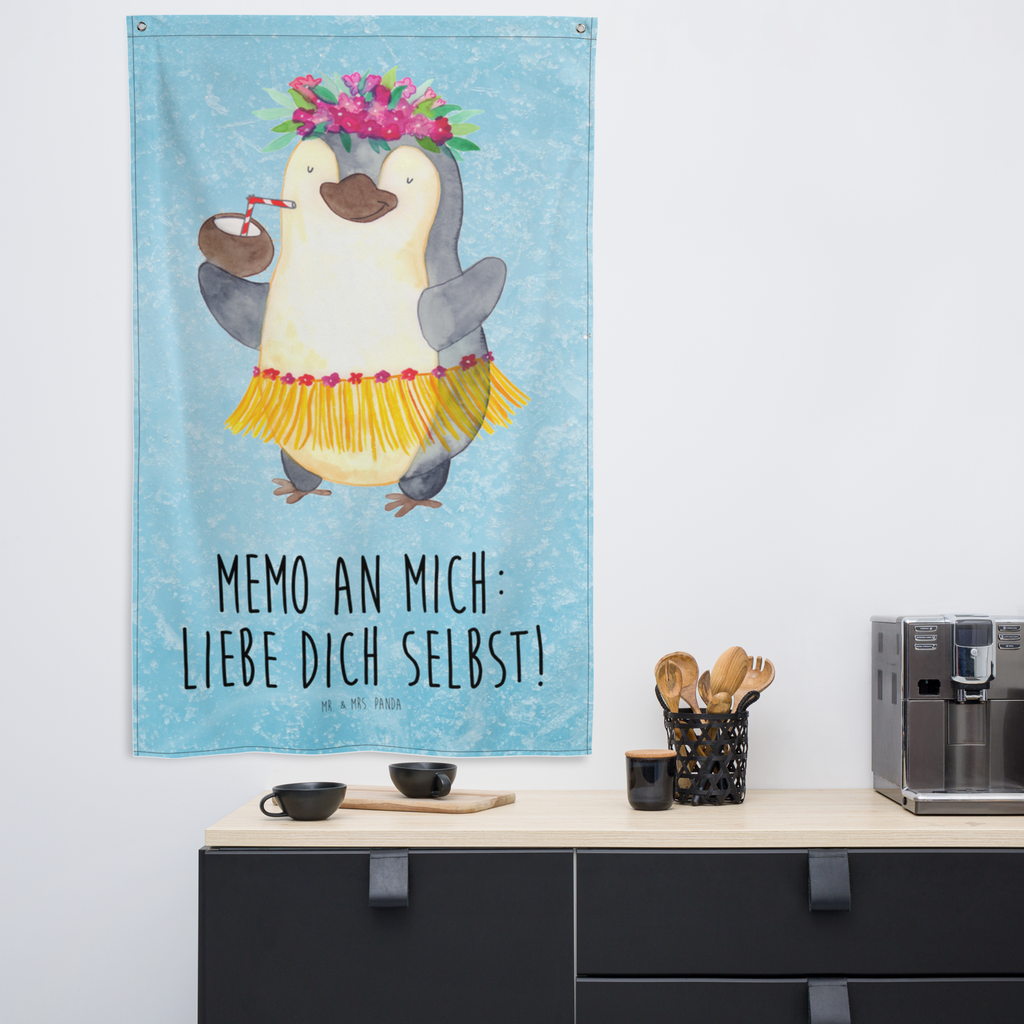 Wandteppich Pinguin Kokosnuss Wandbehang, Dekoration, Boho, Wandteppich, Wandtuch, Wanddeko, Tapisserie, Tapestry, Wandbild, Textil-Kunst, Schmuck-Wandbehang, Wand Deko, Kinderzimmer, Kinderzimmer Wand, Kinderzimmer Deko, Kinderzimmer Wanddeko, Pinguin, Aloha, Hawaii, Urlaub, Kokosnuss, Pinguine