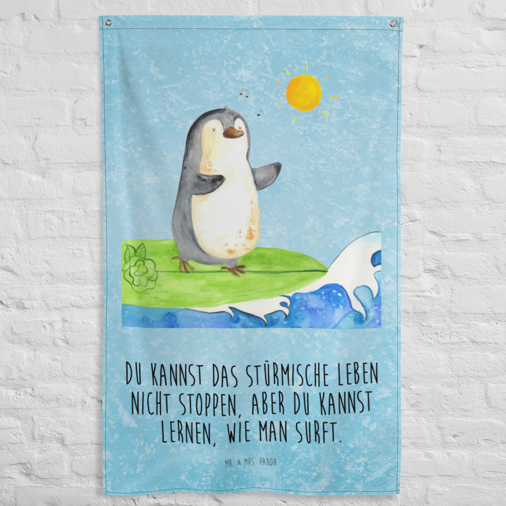 Wandteppich Pinguin Surfer Wandbehang, Dekoration, Boho, Wandteppich, Wandtuch, Wanddeko, Tapisserie, Tapestry, Wandbild, Textil-Kunst, Schmuck-Wandbehang, Wand Deko, Kinderzimmer, Kinderzimmer Wand, Kinderzimmer Deko, Kinderzimmer Wanddeko, Pinguin, Pinguine, surfen, Surfer, Hawaii, Urlaub, Wellen, Wellen reiten, Portugal