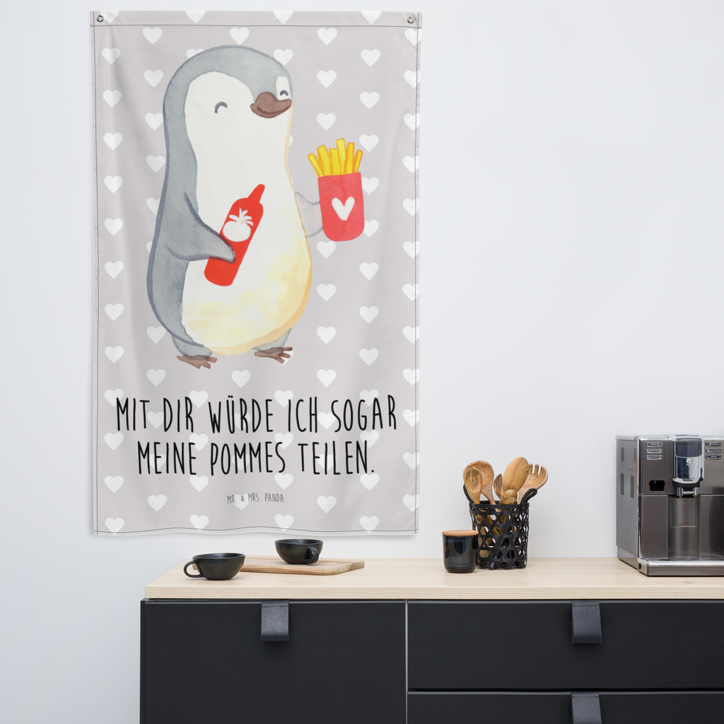 Wandteppich Pinguin Pommes Wandbehang, Dekoration, Boho, Wandteppich, Wandtuch, Wanddeko, Tapisserie, Tapestry, Wandbild, Textil-Kunst, Schmuck-Wandbehang, Wand Deko, Kinderzimmer, Kinderzimmer Wand, Kinderzimmer Deko, Kinderzimmer Wanddeko, Liebe, Partner, Freund, Freundin, Ehemann, Ehefrau, Heiraten, Verlobung, Heiratsantrag, Liebesgeschenk, Jahrestag, Hocheitstag, Valentinstag, Geschenk für Frauen, Hochzeitstag, Mitbringsel, Geschenk für Freundin, Geschenk für Partner, Liebesbeweis, für Männer, für Ehemann