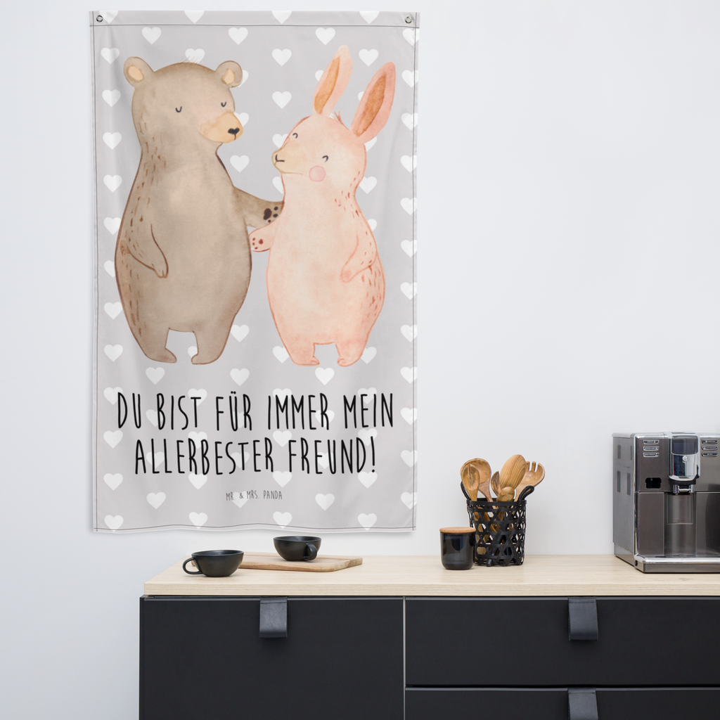 Wandteppich Bär Hase Umarmen Wandbehang, Dekoration, Boho, Wandteppich, Wandtuch, Wanddeko, Tapisserie, Tapestry, Wandbild, Textil-Kunst, Schmuck-Wandbehang, Wand Deko, Kinderzimmer, Kinderzimmer Wand, Kinderzimmer Deko, Kinderzimmer Wanddeko, Liebe, Partner, Freund, Freundin, Ehemann, Ehefrau, Heiraten, Verlobung, Heiratsantrag, Liebesgeschenk, Jahrestag, Hocheitstag, Freunde, bester Freund, Hase, Bär, Bärchen, best friends