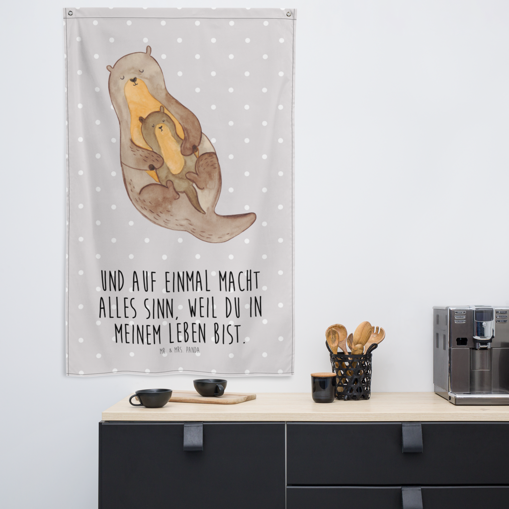 Wandteppich Otter mit Kind Wandbehang, Dekoration, Boho, Wandteppich, Wandtuch, Wanddeko, Tapisserie, Tapestry, Wandbild, Textil-Kunst, Schmuck-Wandbehang, Wand Deko, Kinderzimmer, Kinderzimmer Wand, Kinderzimmer Deko, Kinderzimmer Wanddeko, Otter, Fischotter, Seeotter, Otter Seeotter See Otter